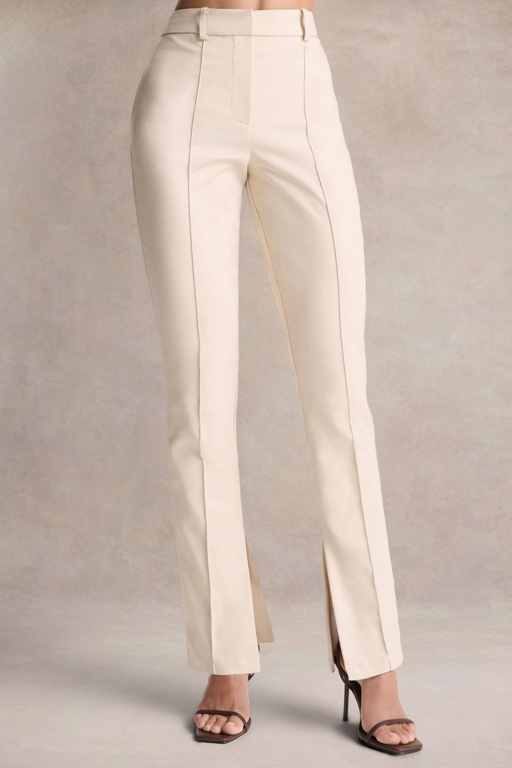 Wonder Woman | Cream High Waist Tailored Trousers With Hem Split