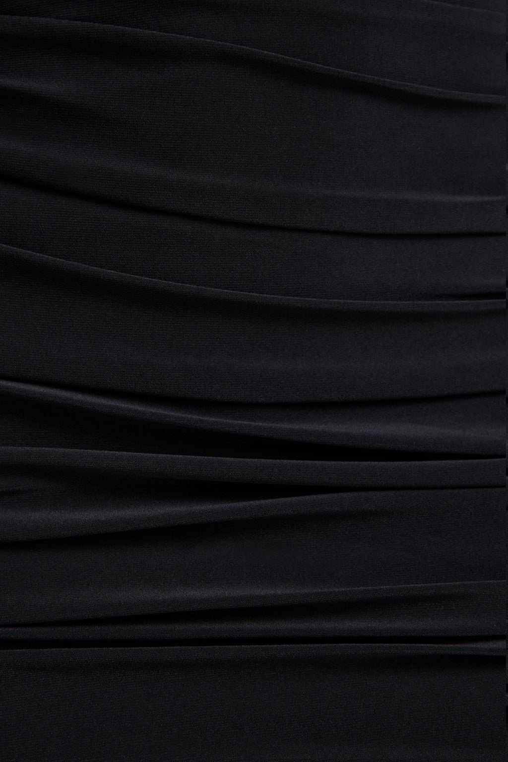 Yara | Black One Shoulder Cape Ruched Midi Dress