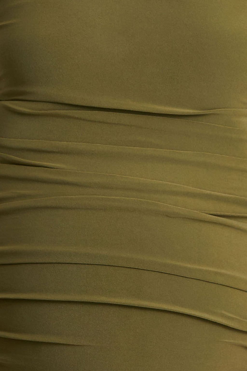 Lisbon | Olive Maternity Square Neck Ruched Midi Dress