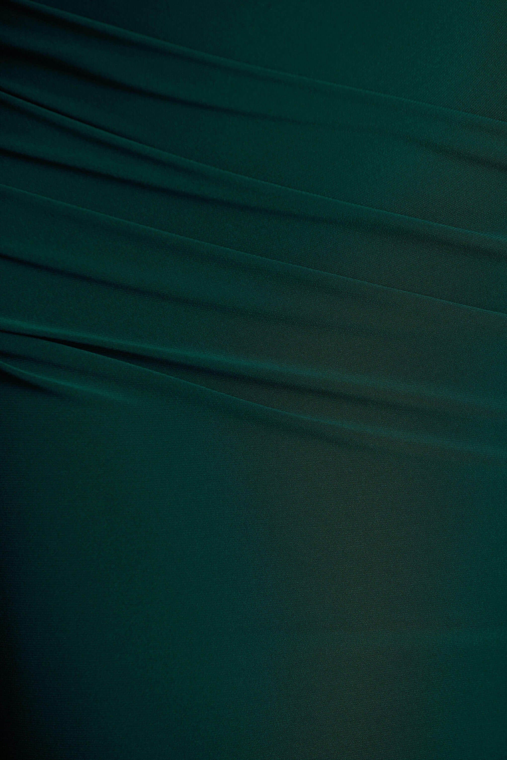 Magdelena | Bottle Green Asymmetric Cape Maxi Dress