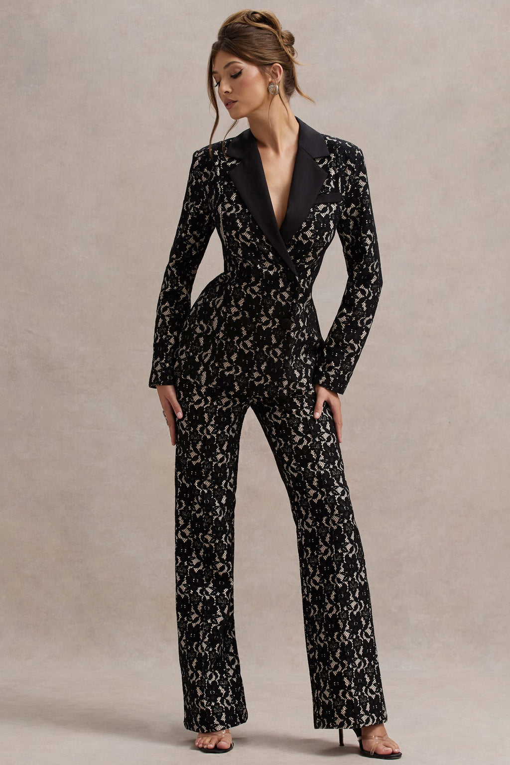 Kennedy | Black Lace Tailored Blazer