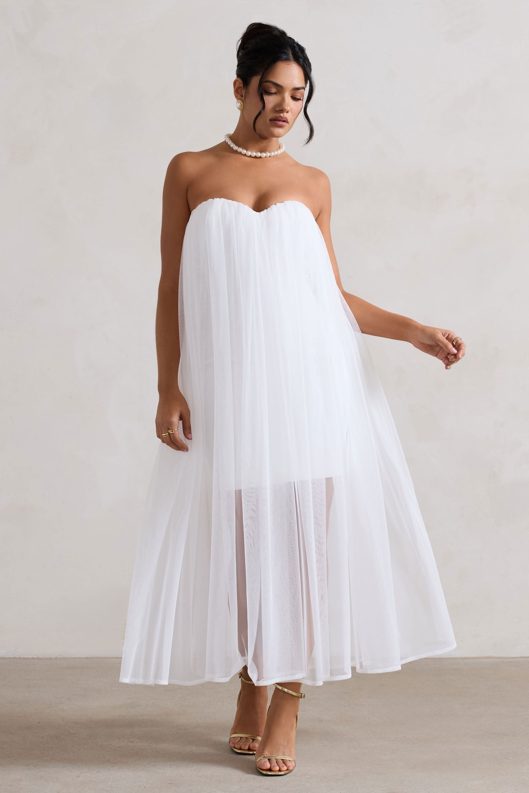 Dreamland | Ivory Sweetheart Corset Mini Dress With Tulle Overlay