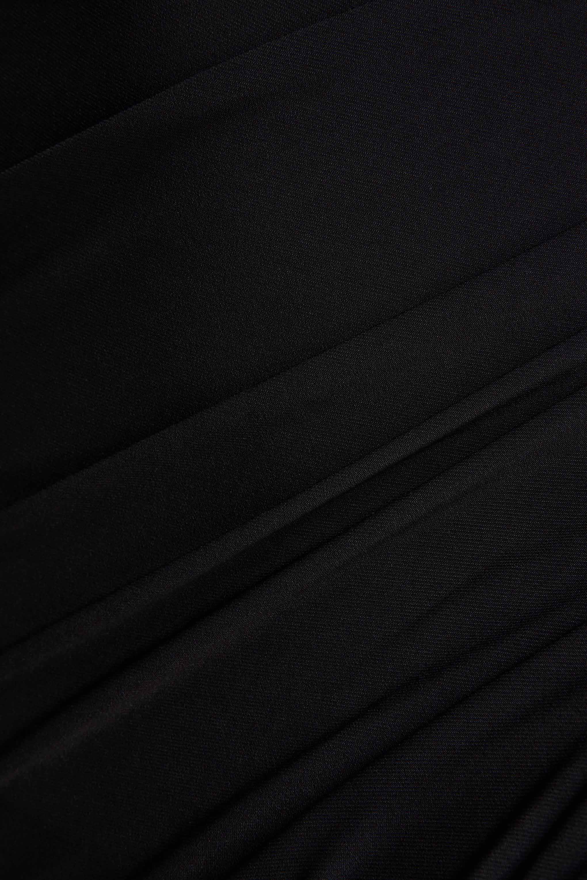 Amoura | Black Square-Neck Draped Wrap Maxi Dress