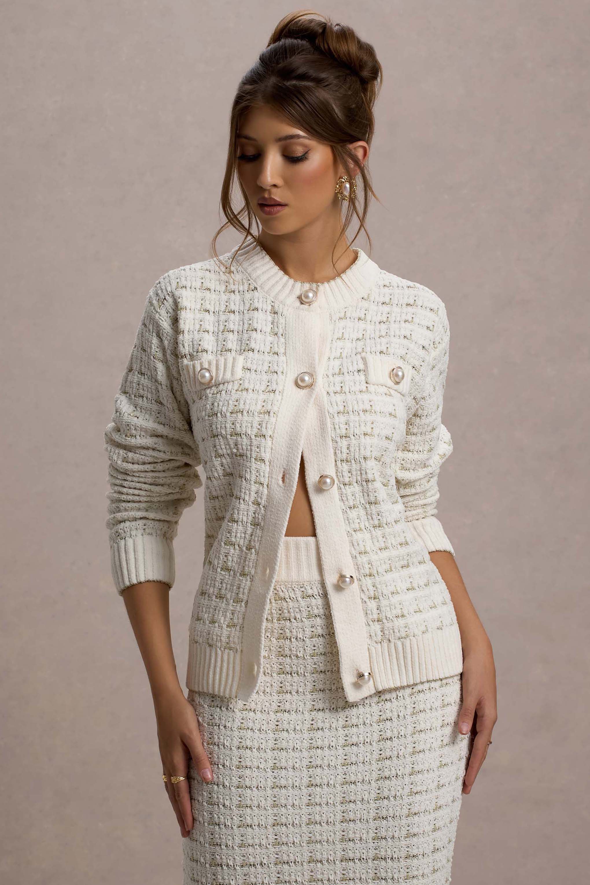 Annabeth | Cream Boucle Cardigan