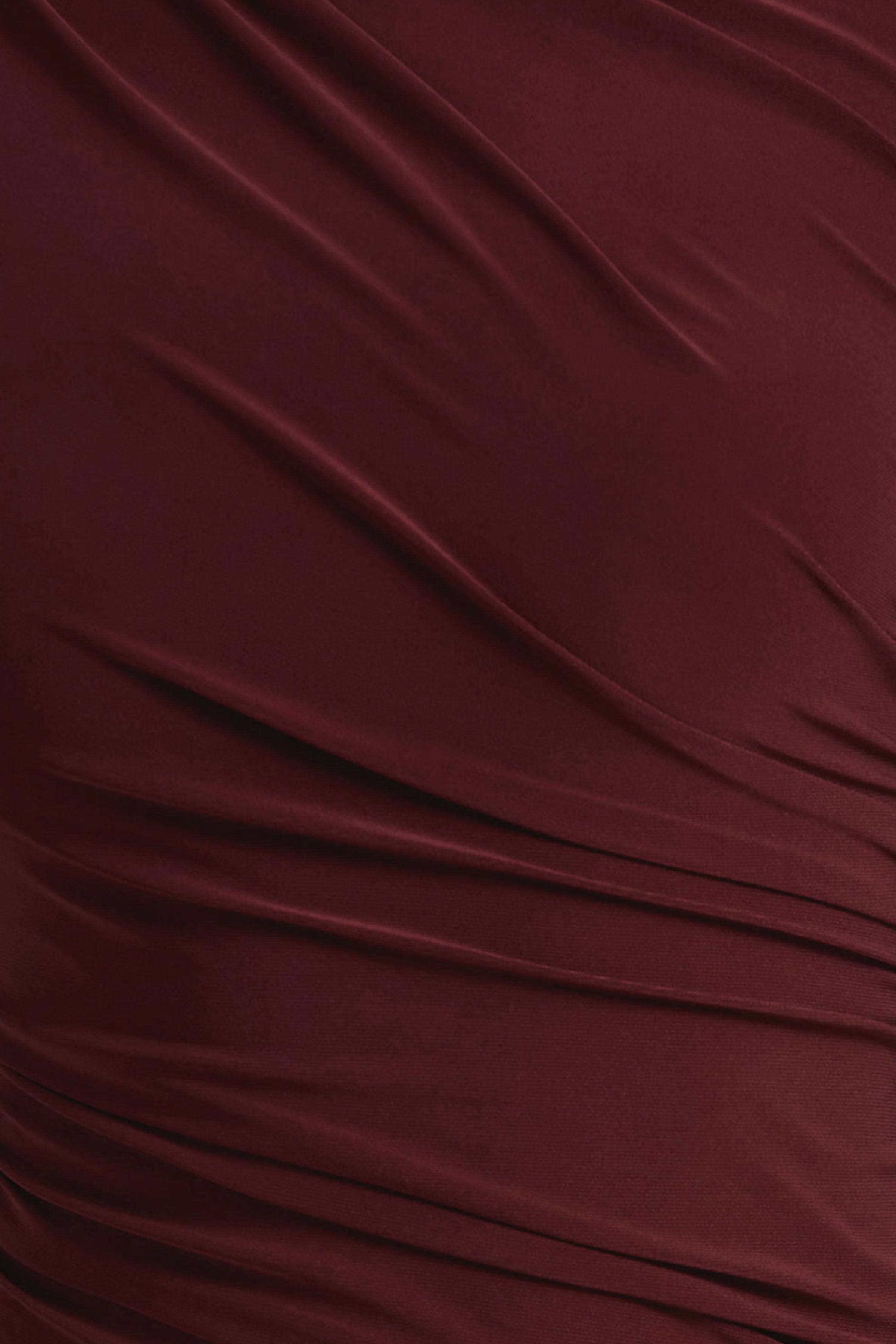 Hespera | Port High-Neck Long-Sleeve Gathered Maxi Dress