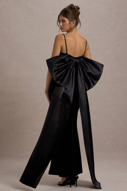 Alize | Black Velvet Split Maxi Skirt