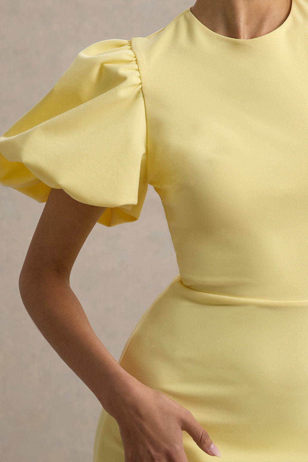 Dakota | Lemon Puff-Sleeve Midi Dress