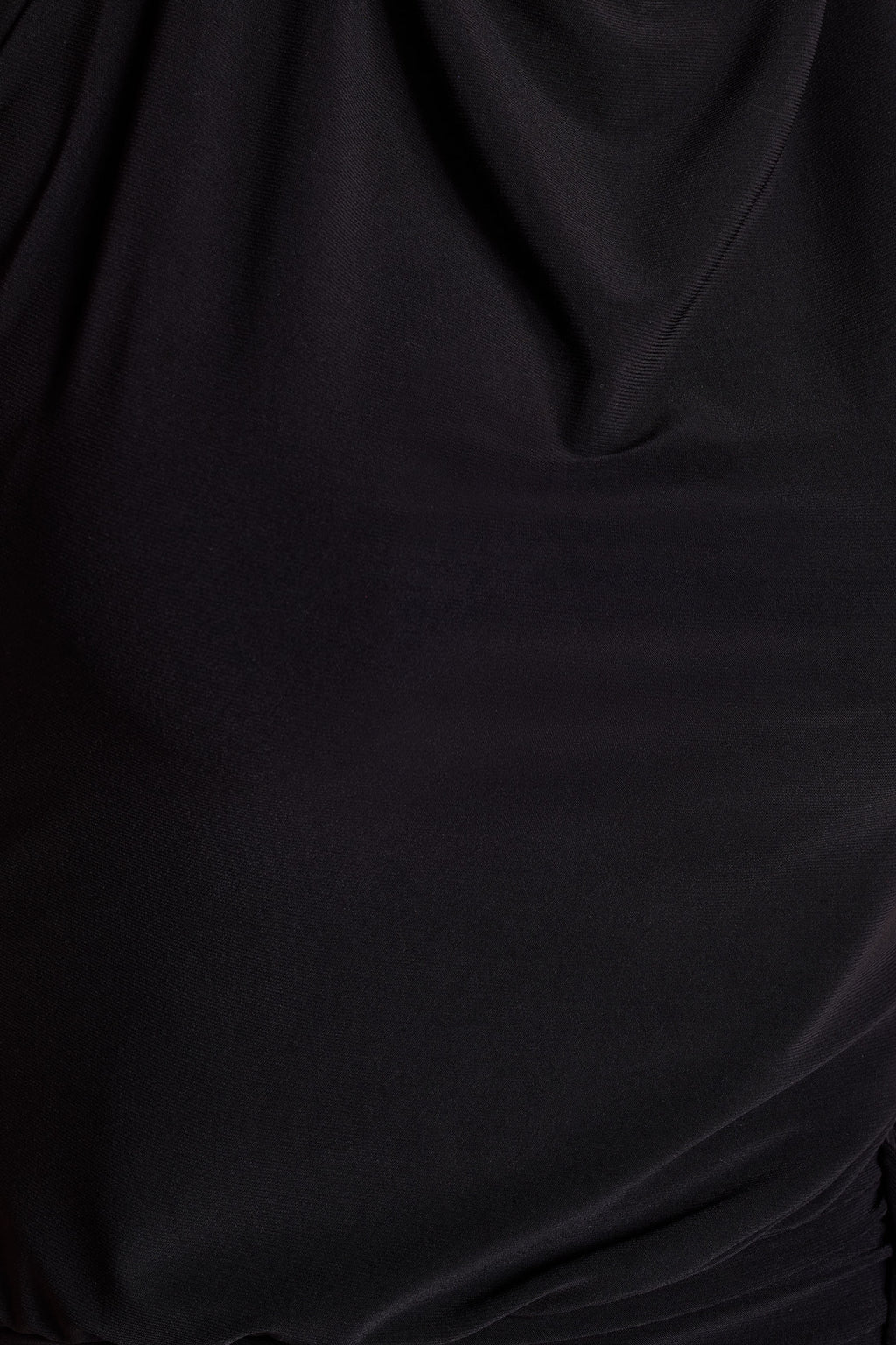 Hayden | Black High-Neck Draped Split Maxi Dress