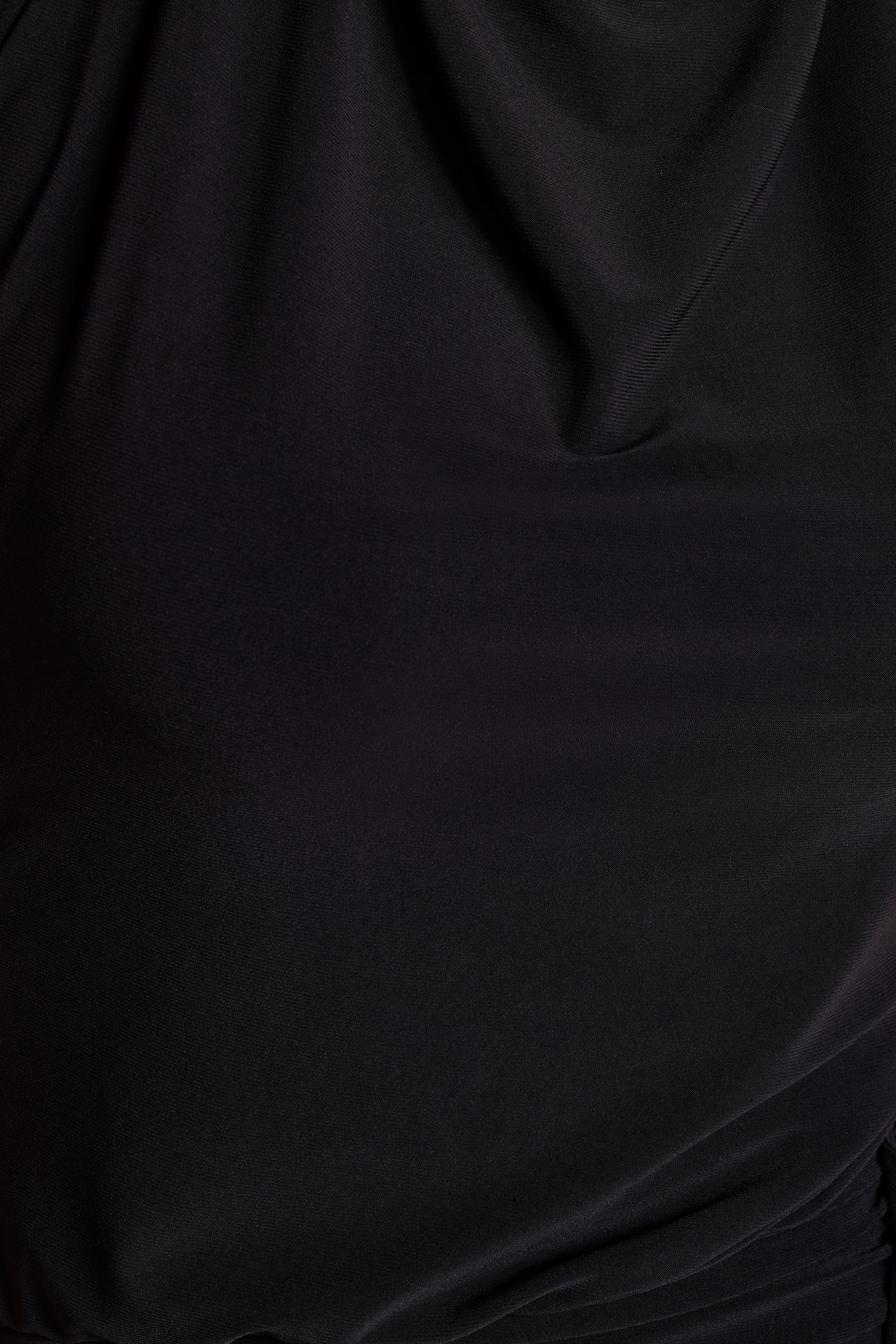 Hayden | Black High-Neck Draped Split Maxi Dress