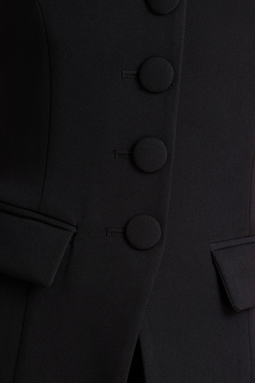 Tecla | Black Button-Up Tailored Waistcoat