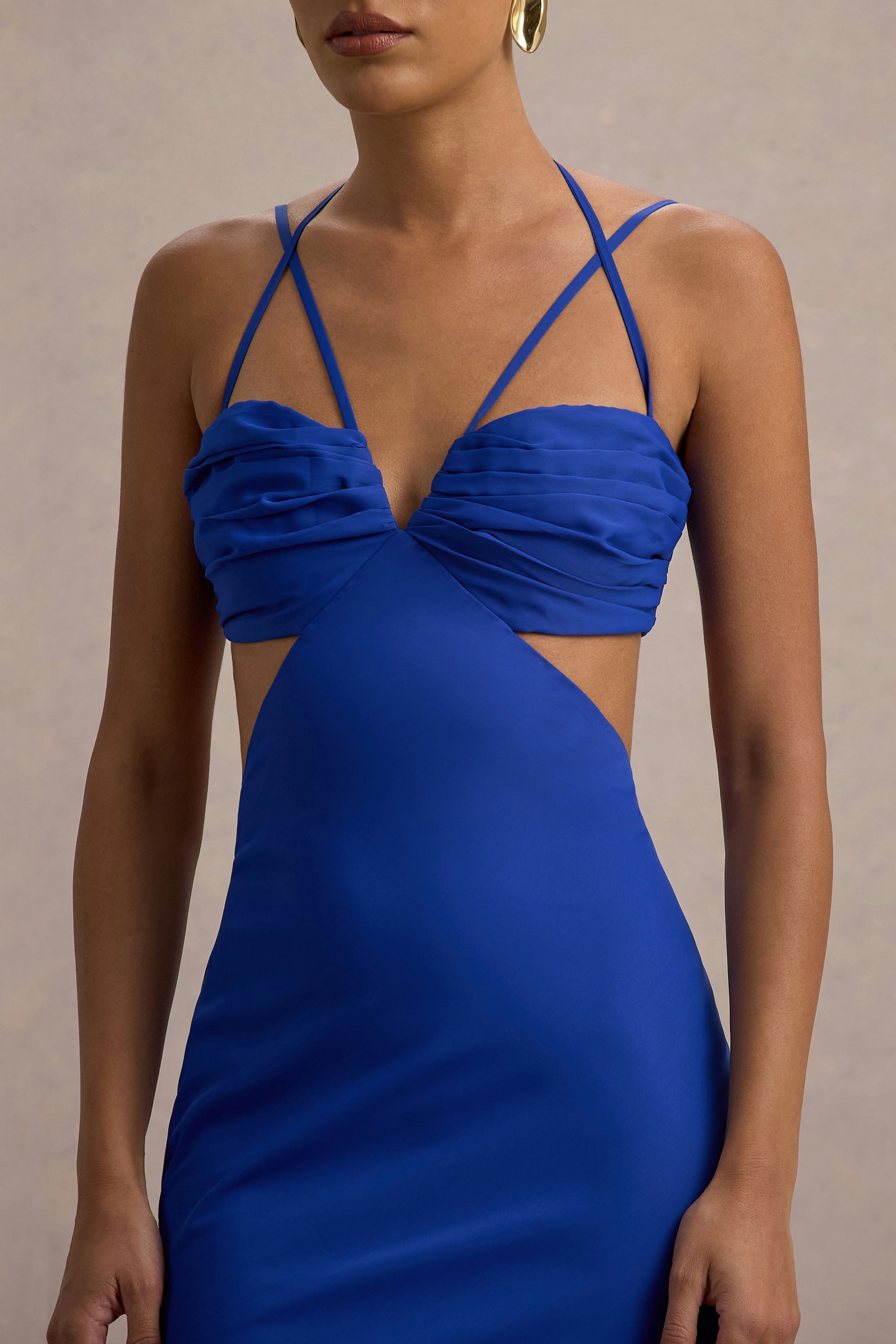 Leandra | Blue Strappy Cut-Out Maxi Dress