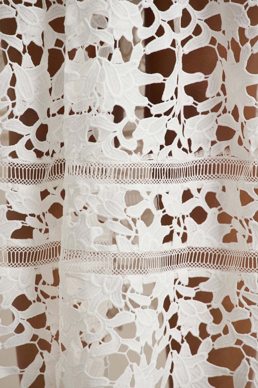 Zuri | White Lace Sweetheart Midi Dress With Cami Straps
