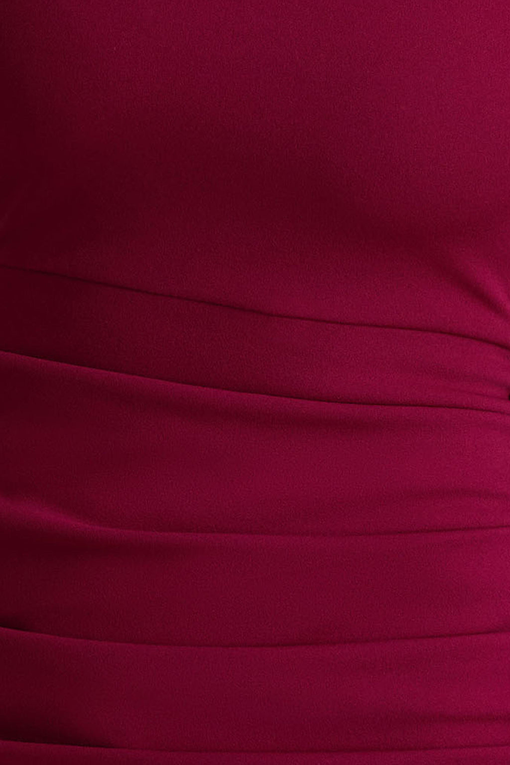 Zaya | Burgundy Long Sleeve Mini Dress With Drape