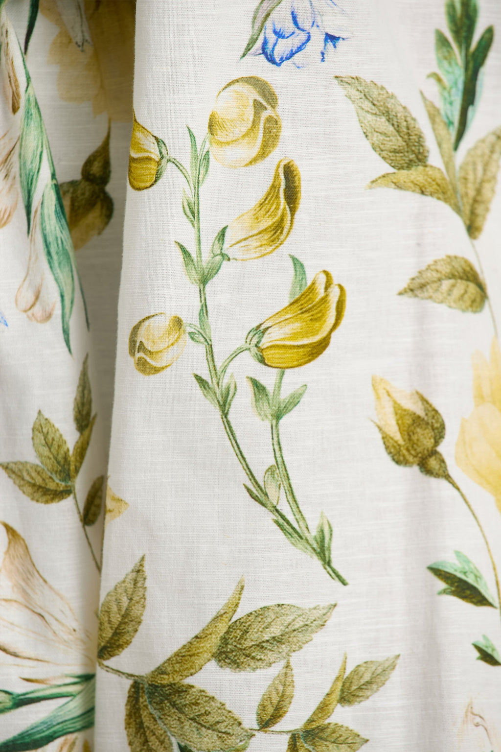 Waterfall | Lemon Floral Print Asymmetric Long-Sleeve Playsuit
