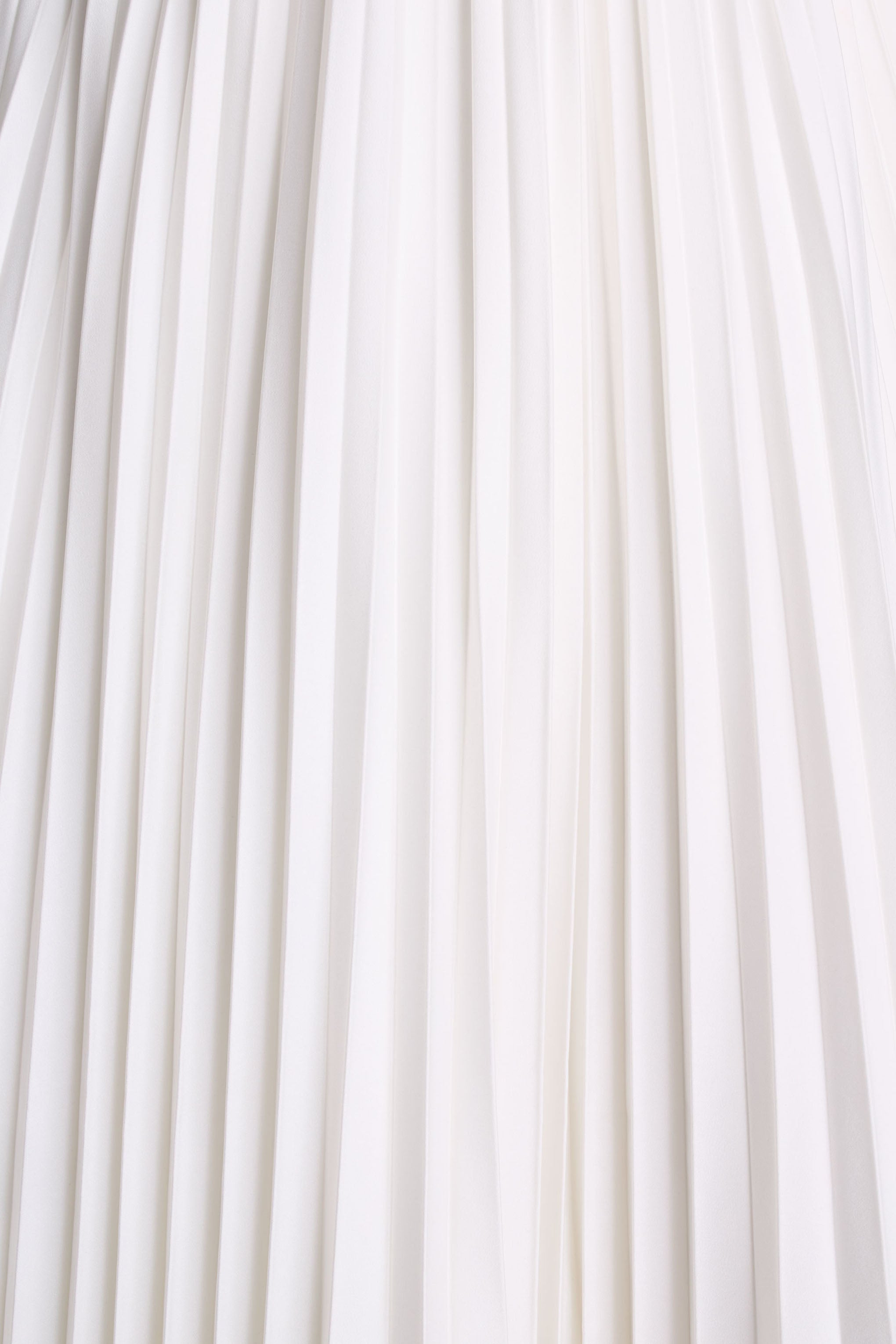 Agua | Cream Satin Sweetheart Midi Dress With Pleated Skirt