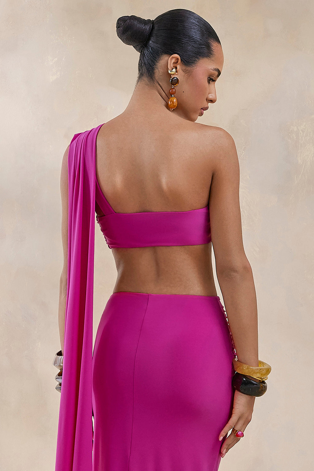 Tranquil | Hot Pink Bandeau Top With Chest Cut-Out and Sash