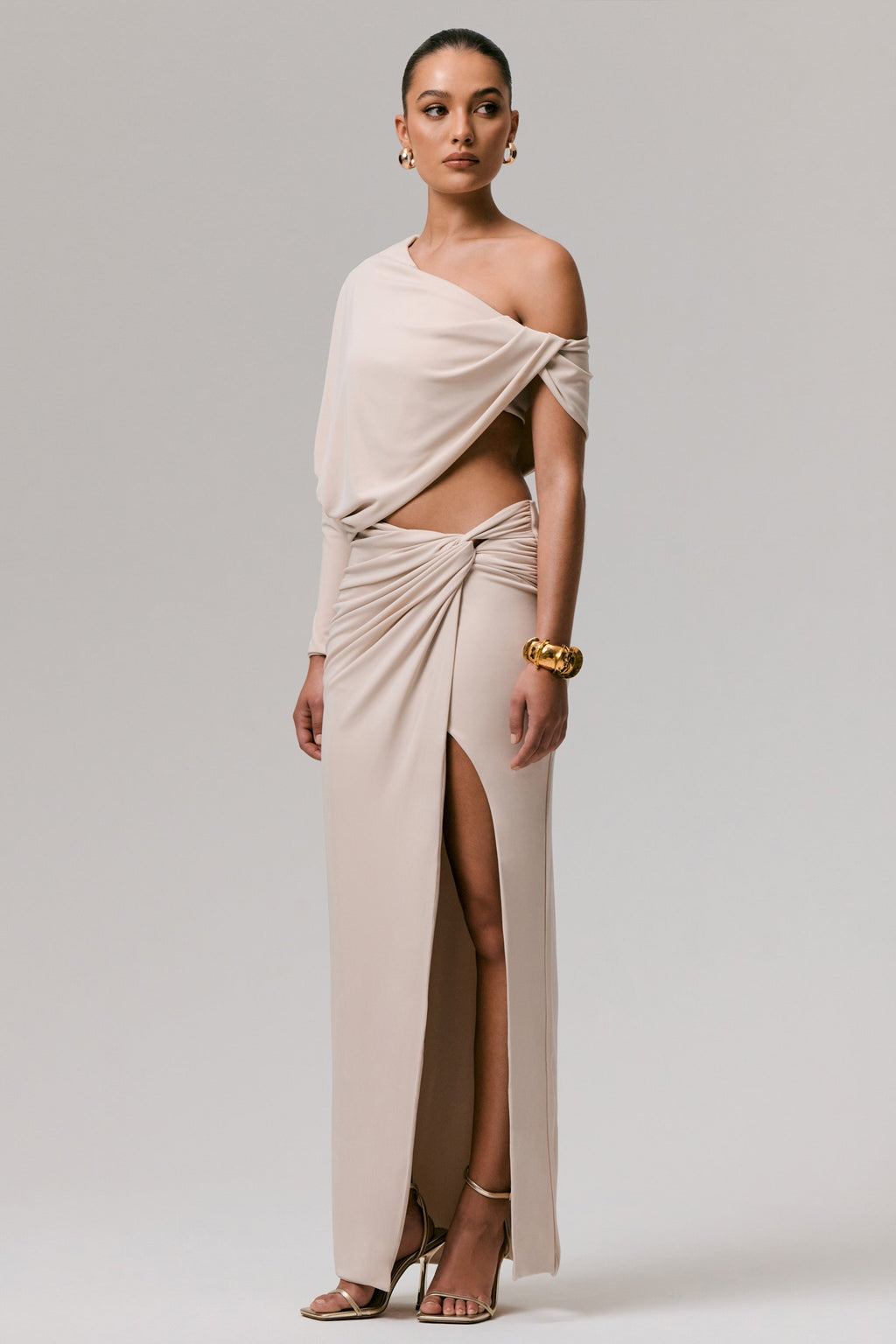 Marlena | Stone Twisted Split Maxi Skirt