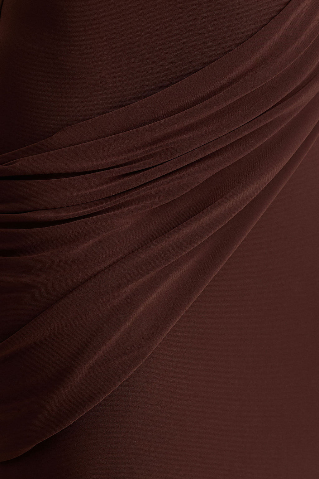 Tropic | Brown High-Neck Maxi With Long Cape Sleeve