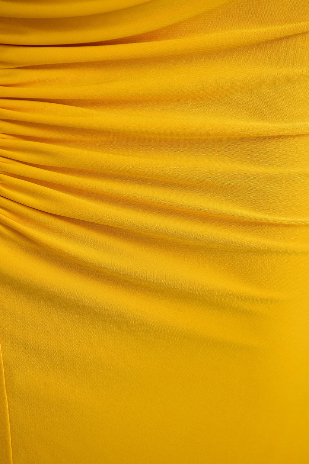 Diva | Yellow Slashed-Neck Maxi Dress With Ruched Detailing