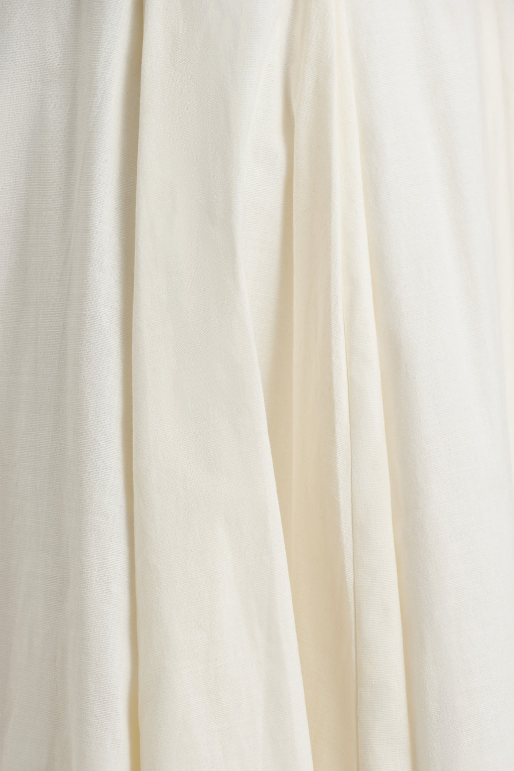 Magnolia | White Scoop-Neck Midi Dress With Drop-Waist And Ruffling Detail