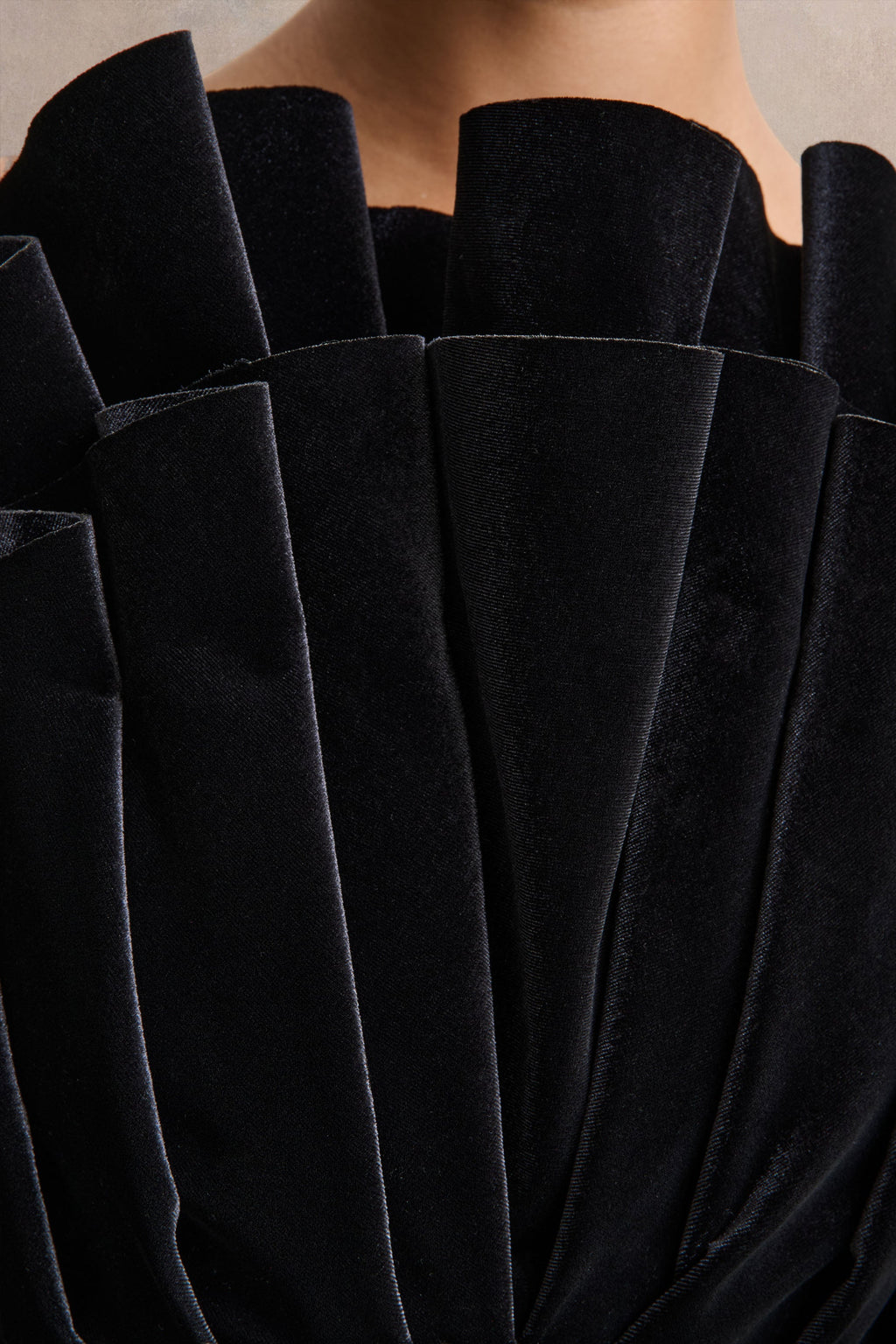 Polly | Black Velvet Ruffled Strapless Mini Dress