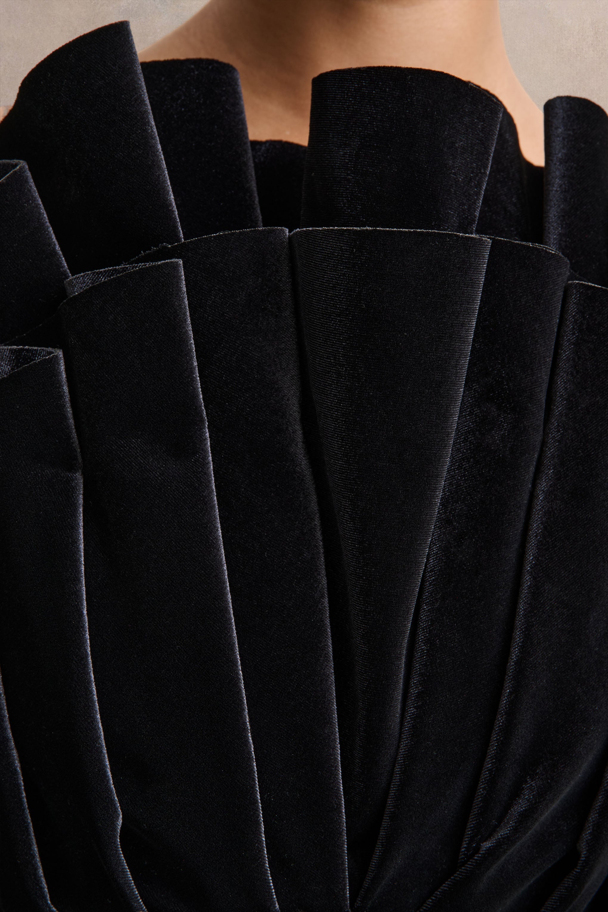 Polly | Black Velvet Ruffled Strapless Mini Dress