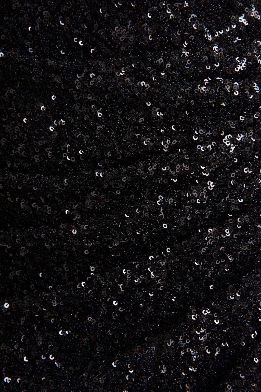 Gio | Black Sequin Plunge-Neck Wrap Maxi Dress With Ruched Detailing