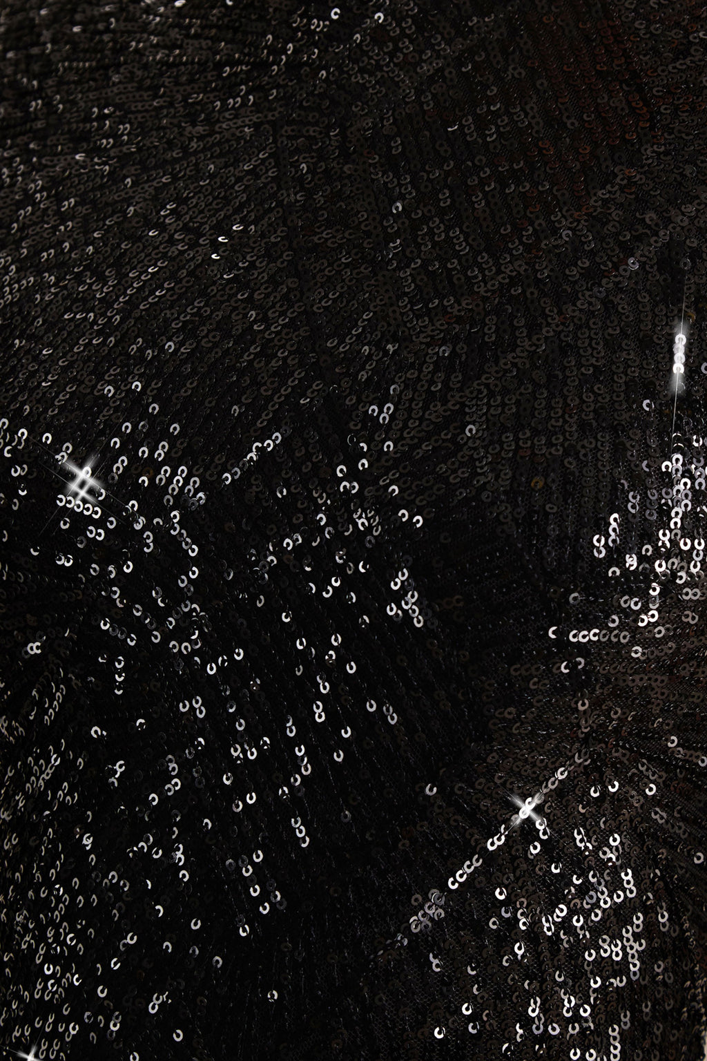 Cecy | Black Sequin High-Neck Maxi Dress With Cap Sleeves
