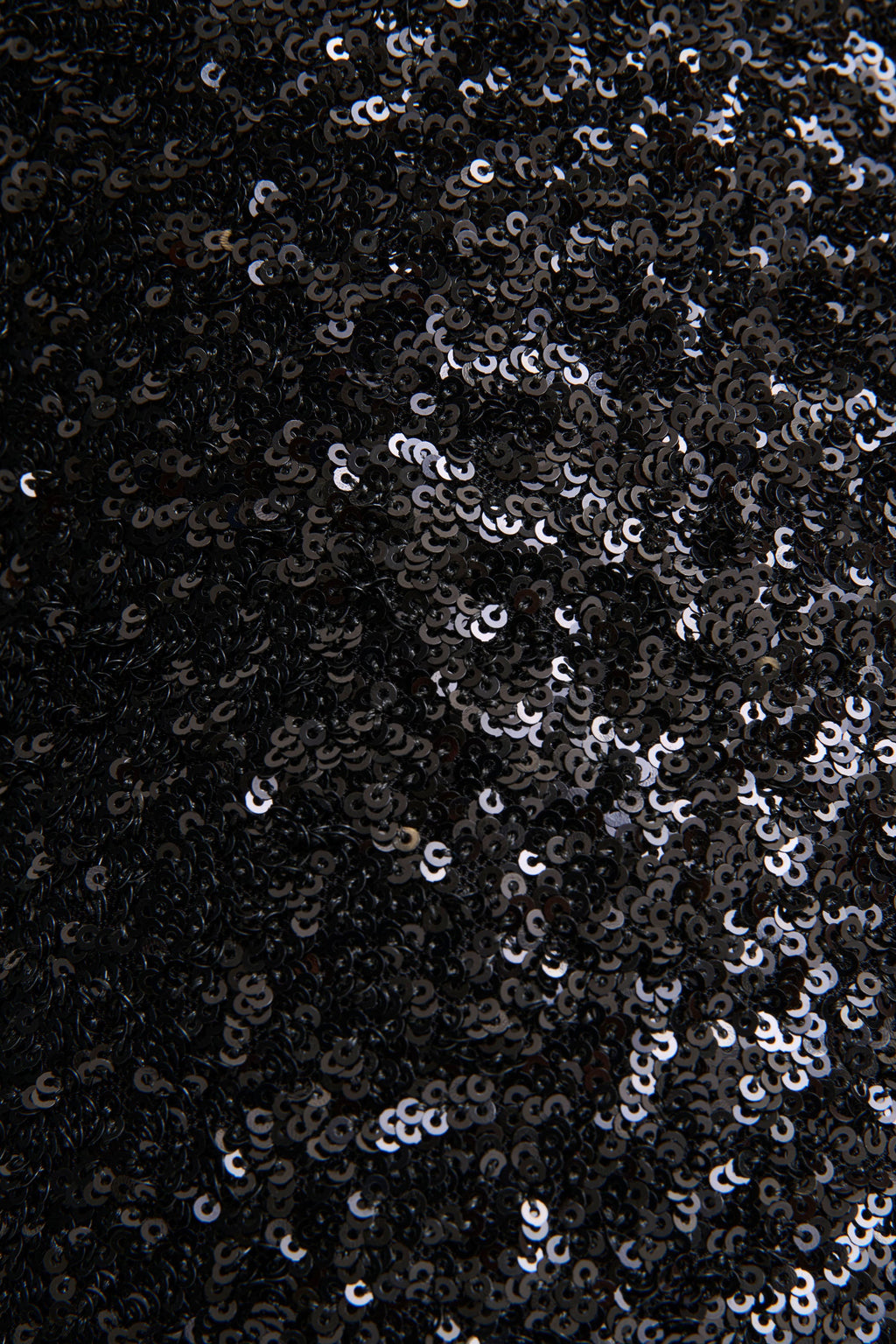 Mery | Black Sequin High-Neck Wrap Maxi Dress With One-Long Sleeve