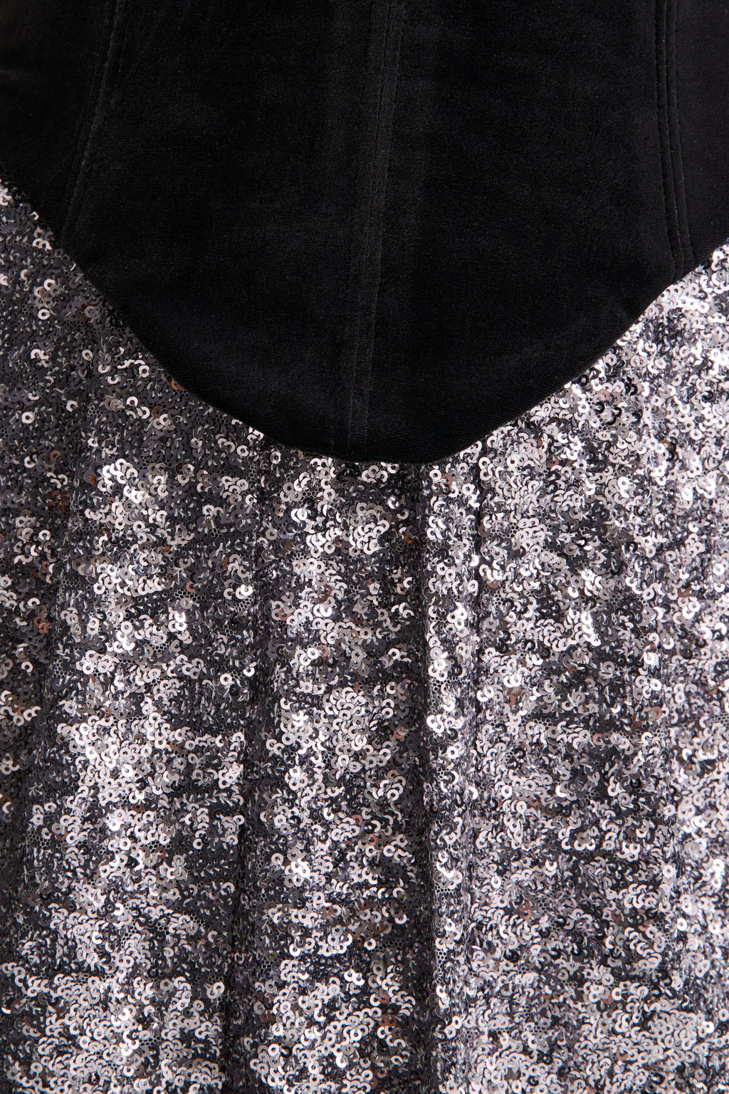 Aeris | Black Velvet And Silver Sequin Plunge-Neck Maxi Dress