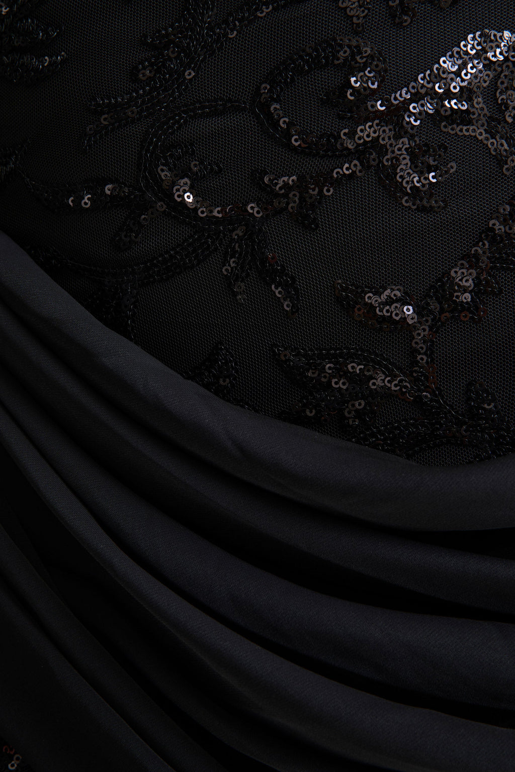 Florecita | Black Embellished Lace Crew-Neck Mini Dress With Sash Detail