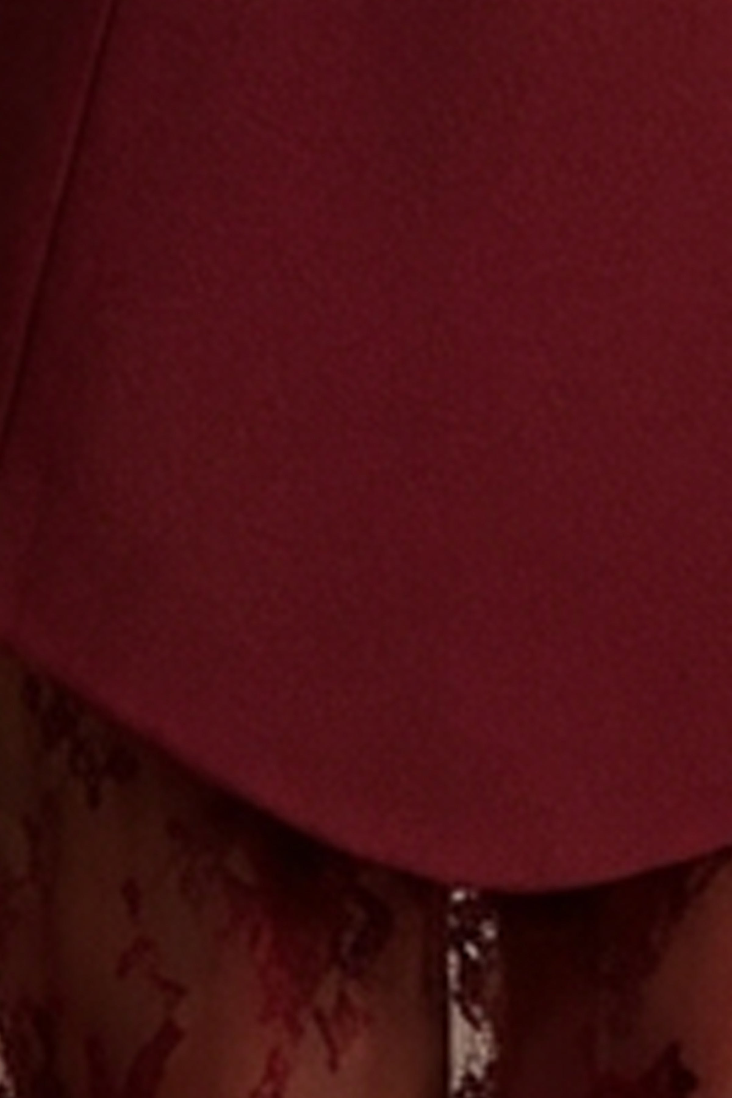 Brandi | Burgundy Bandeau Maxi Dress With Lace Skirt