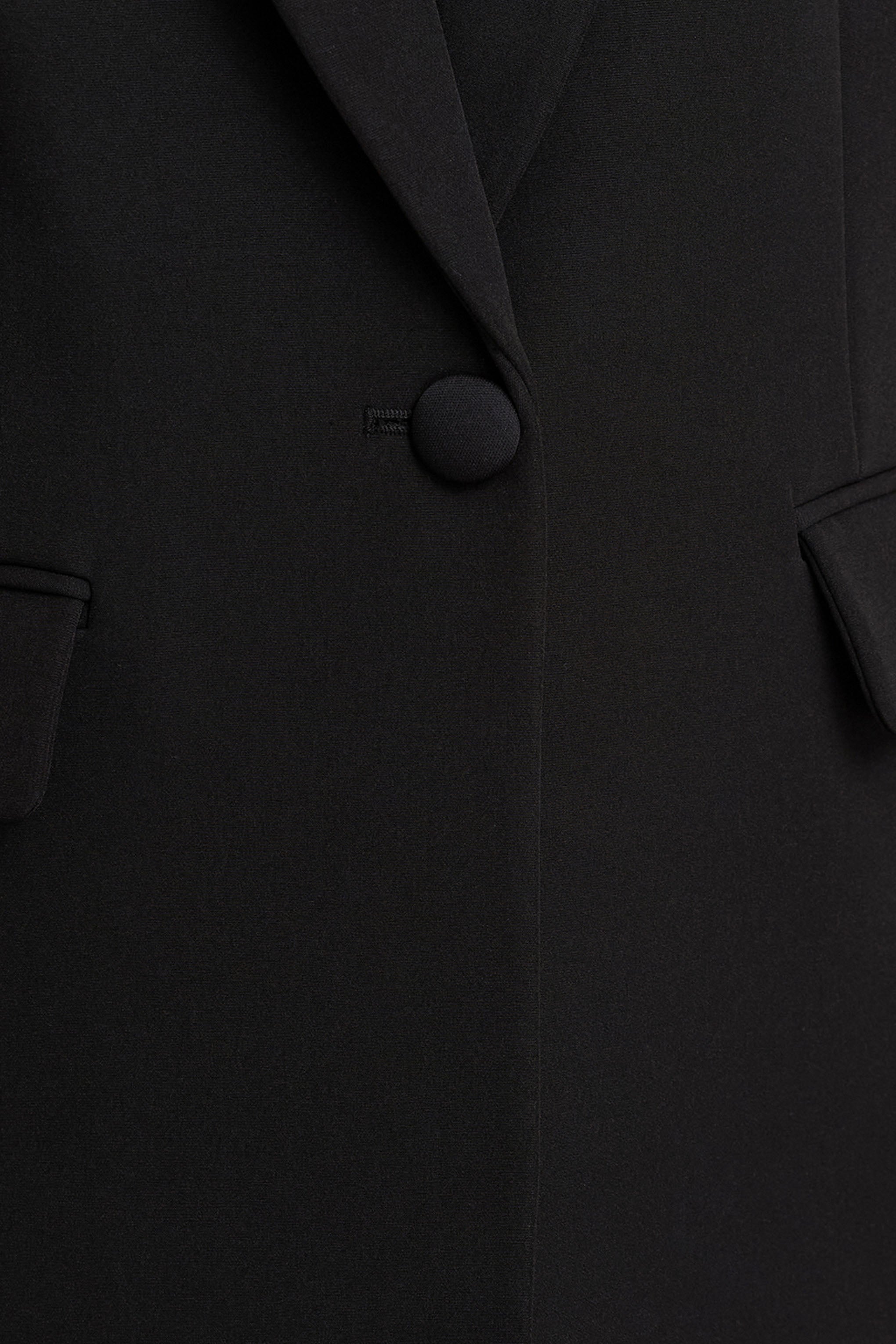 Katherine | Black Plunge-Neck Oversized Blazer