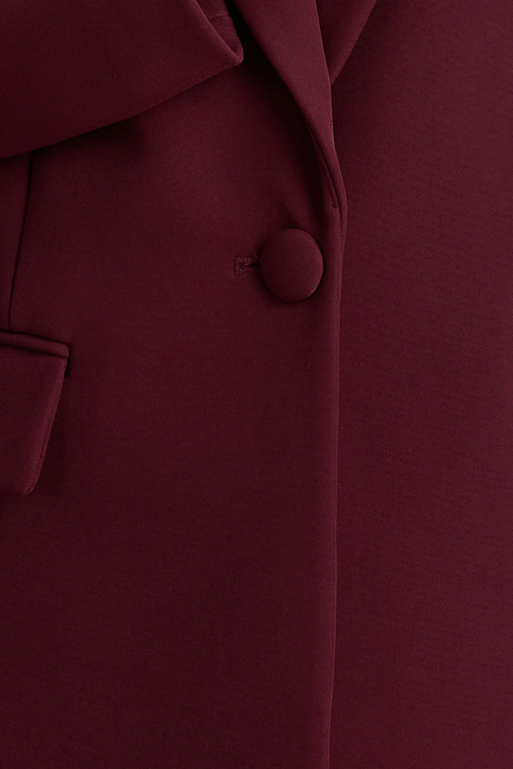 Katherine | Burgundy Plunge-Neck Oversized Blazer