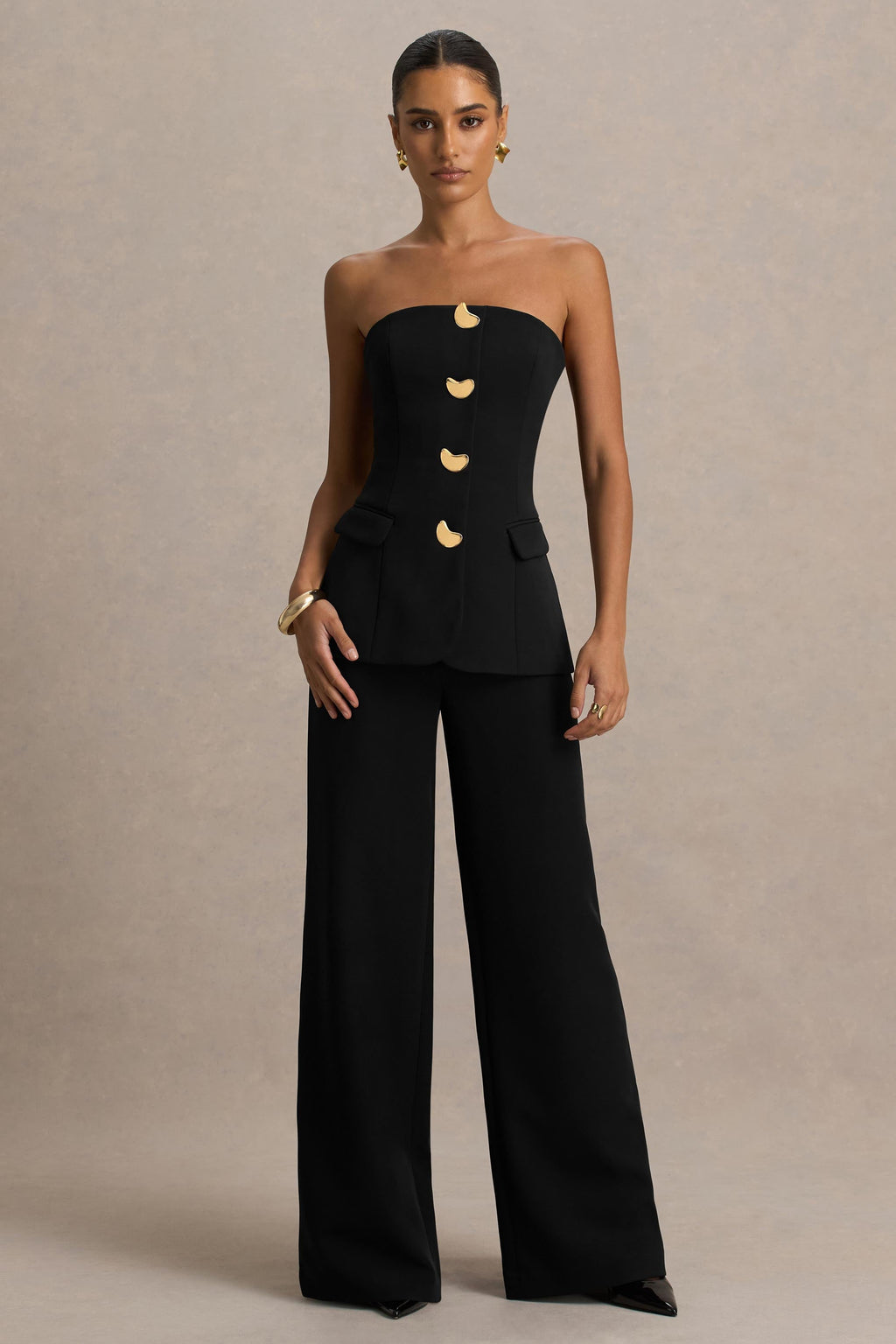 Zoey | Black Bandeau Jumpsuit