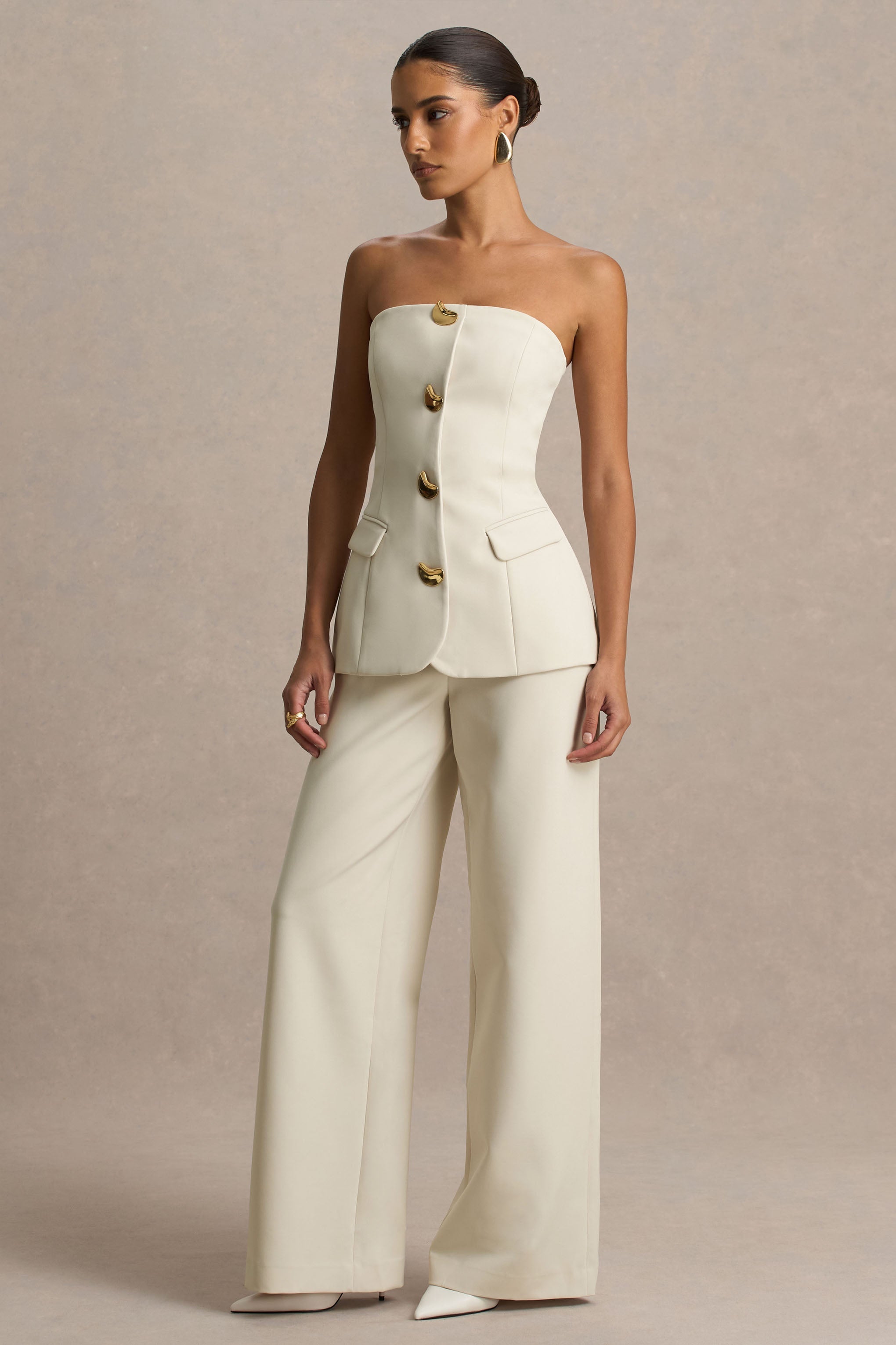Zoey | Nude Bandeau Jumpsuit