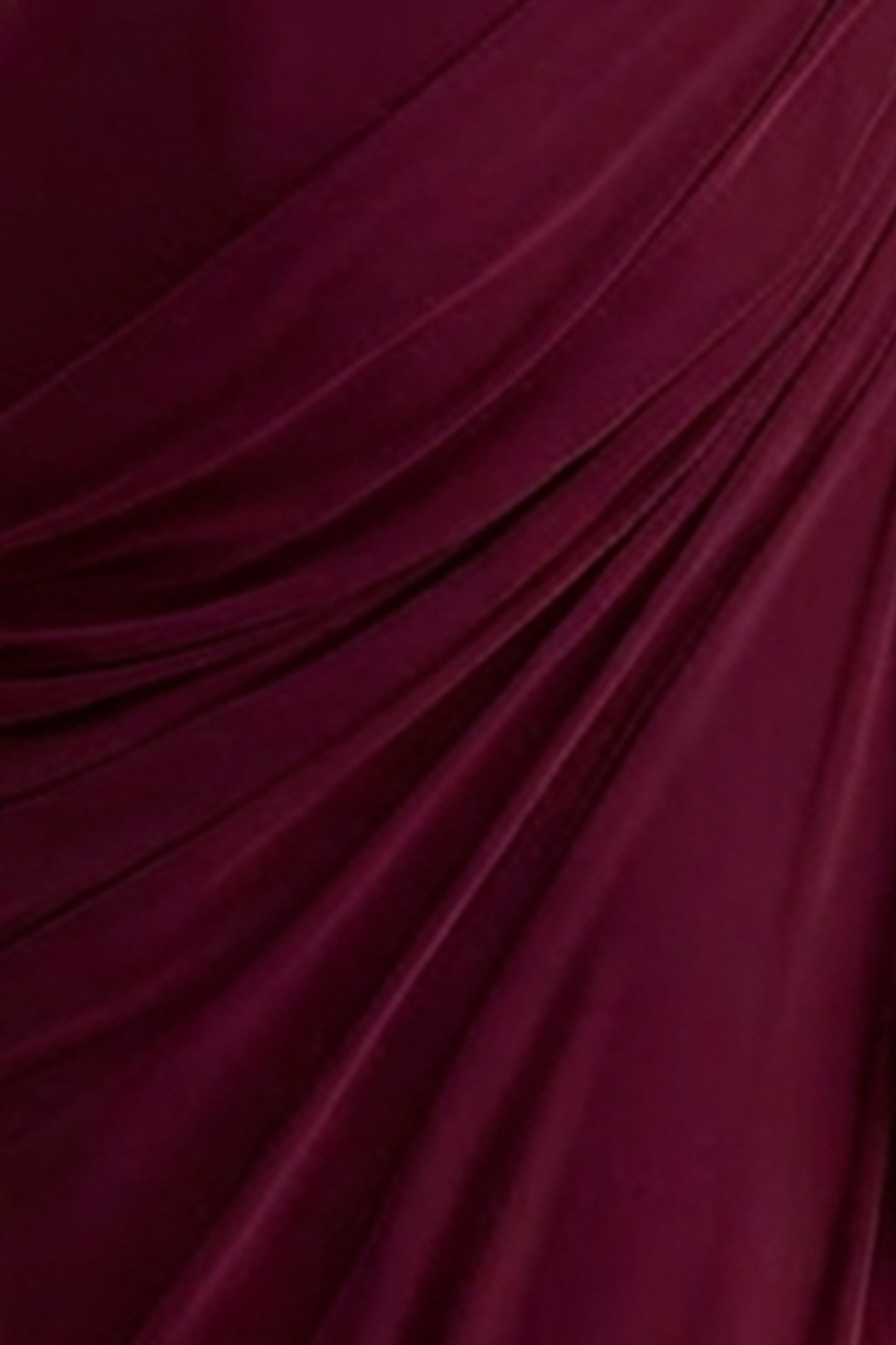 Aphra | Burgundy High-Neck Maxi Dress With Cape-Sleeve