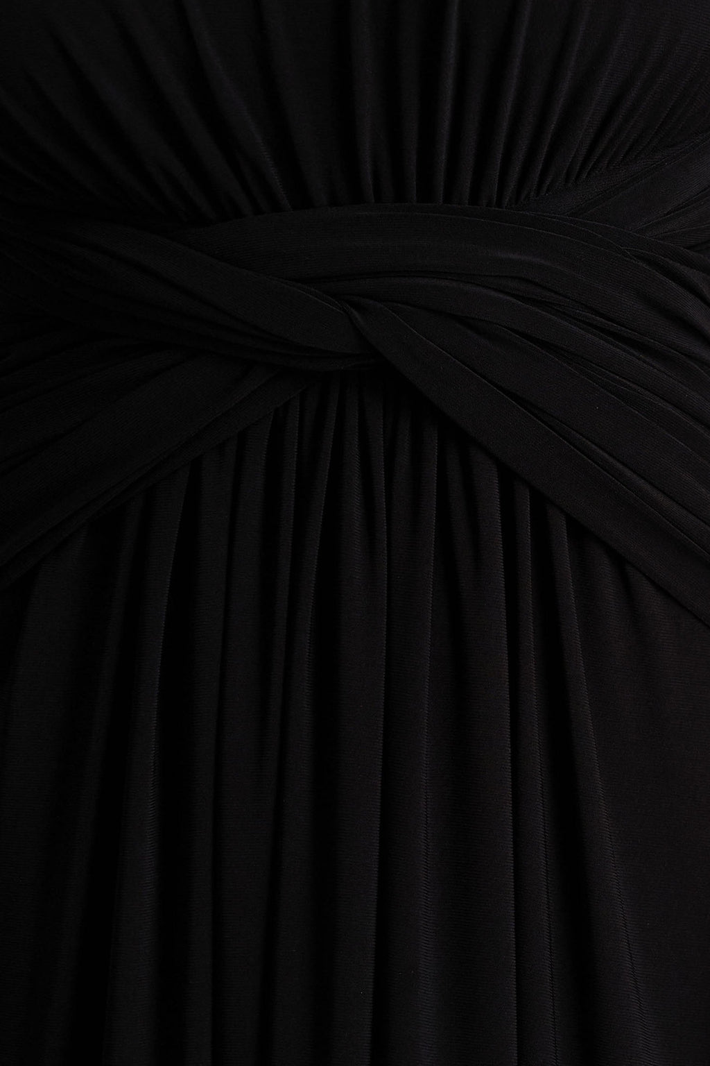 Estrella | Black High-Neck Maxi Dress With Ruched Detailing