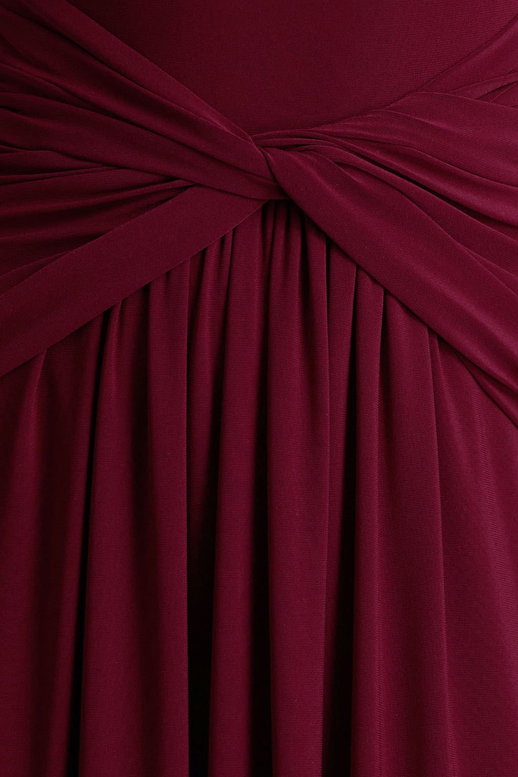Estrella | Berry High-Neck Maxi Dress With Ruched Detailing