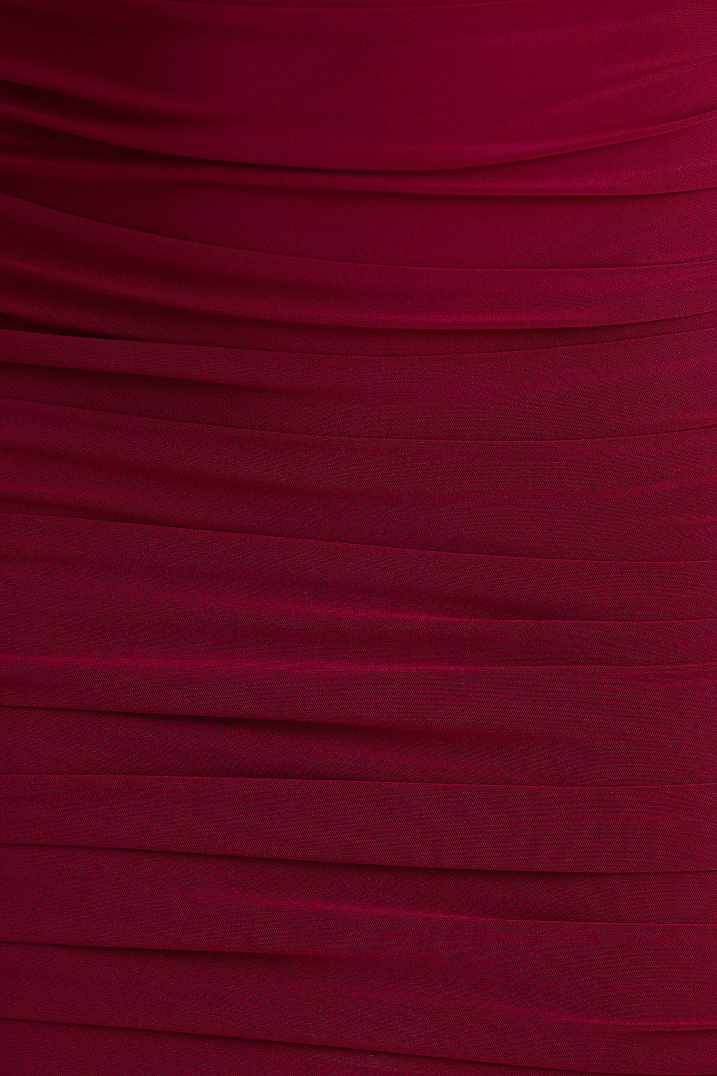 Missy | Burgundy Mini Dress With Cape-Sleeve And Ruched Detailing
