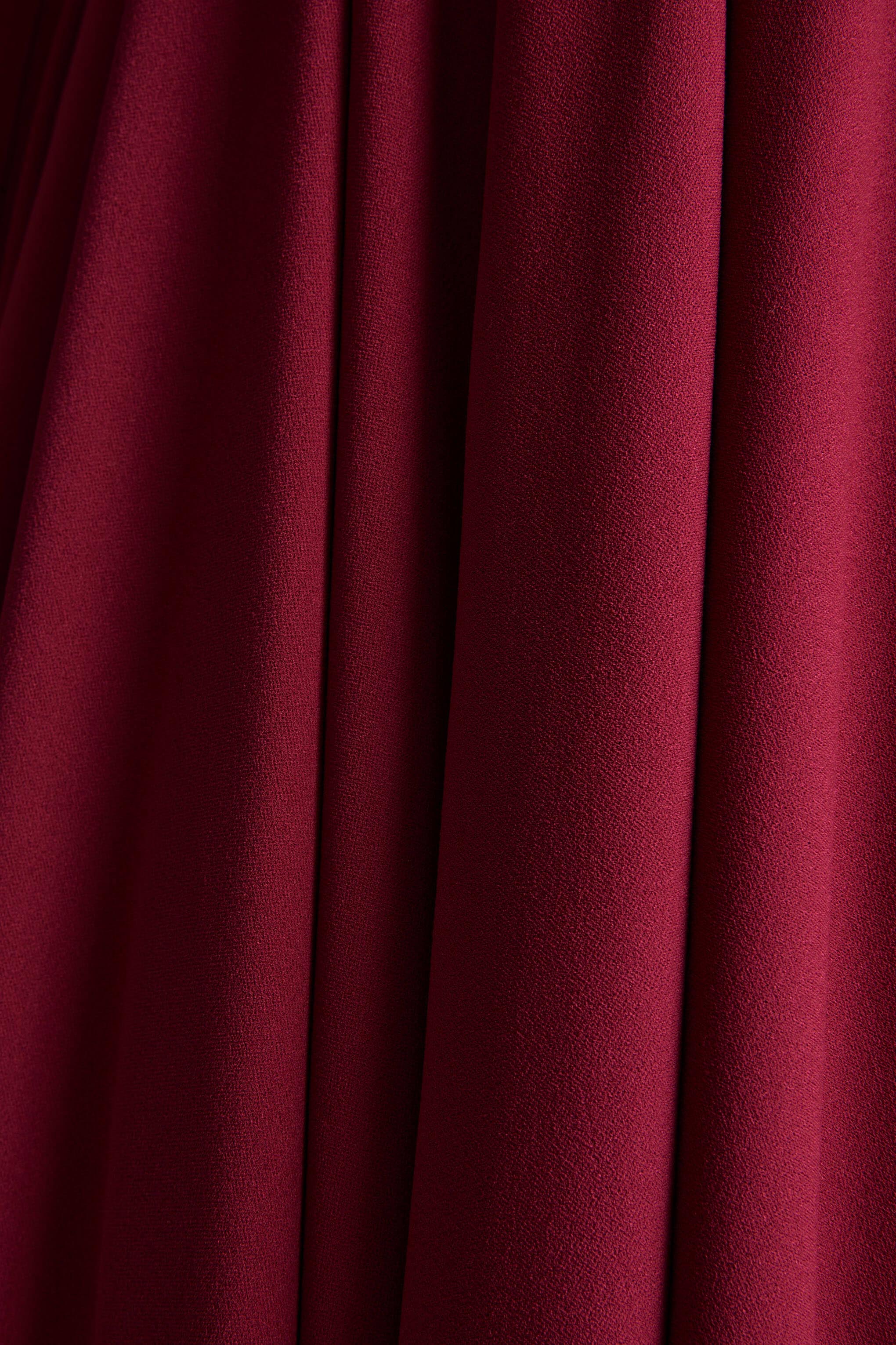 Alison | Burgundy Square-Neck A-Line Midi Dress