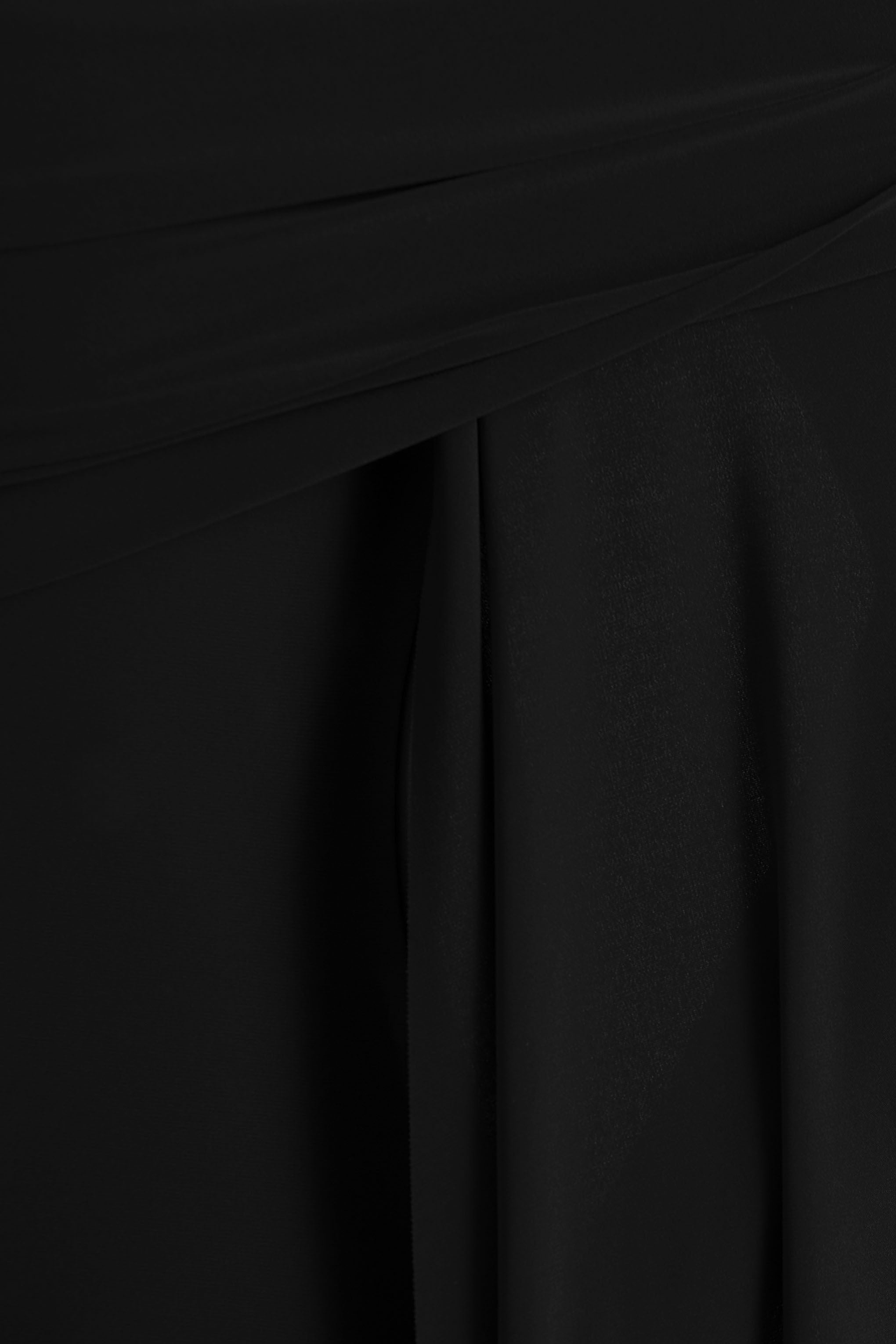 Saffina | Black Bardot-Neck Maxi Dress With Sash Detail