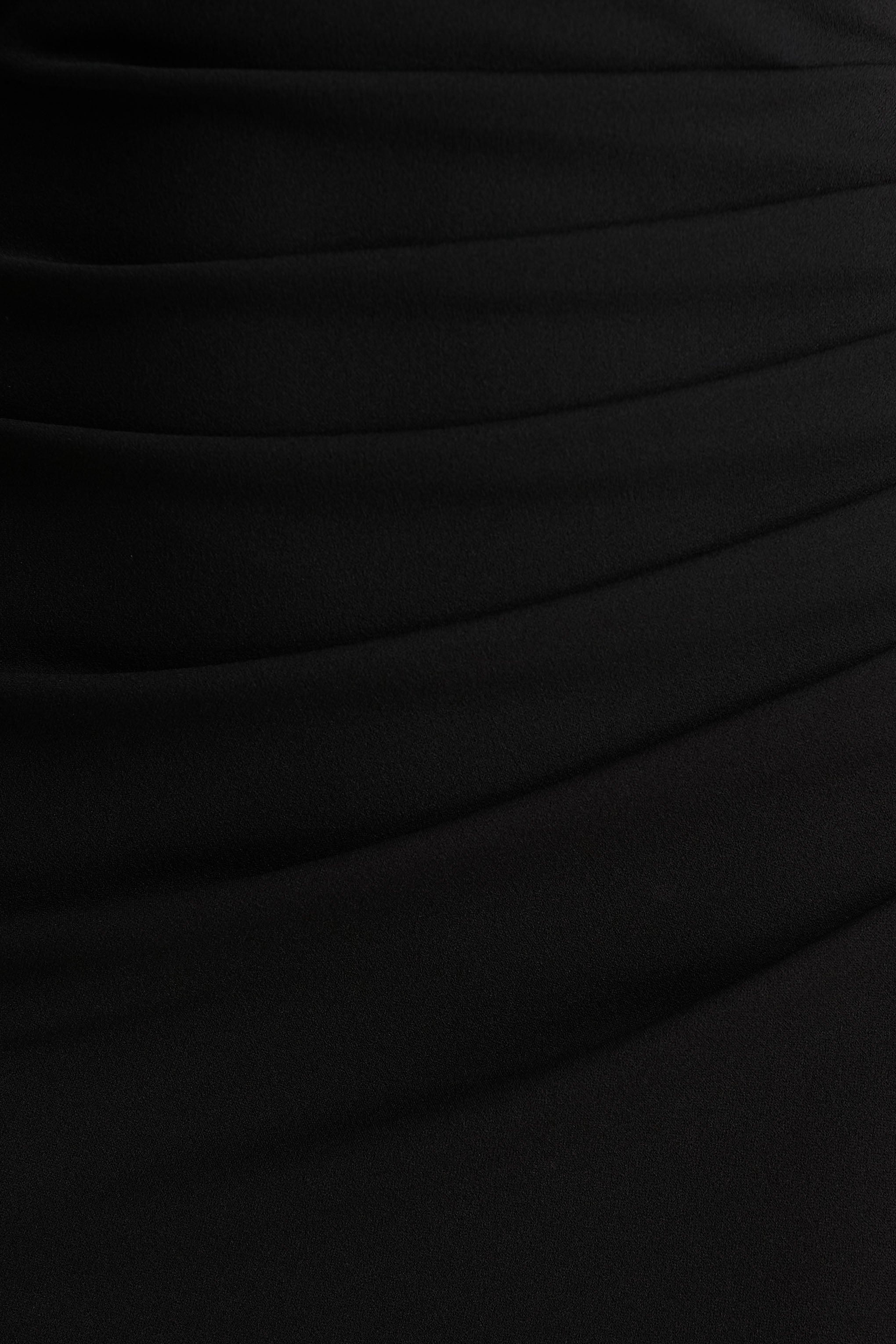 Leah | Black Asymmetric-Neck Midi Dress With Cape-Sleeve