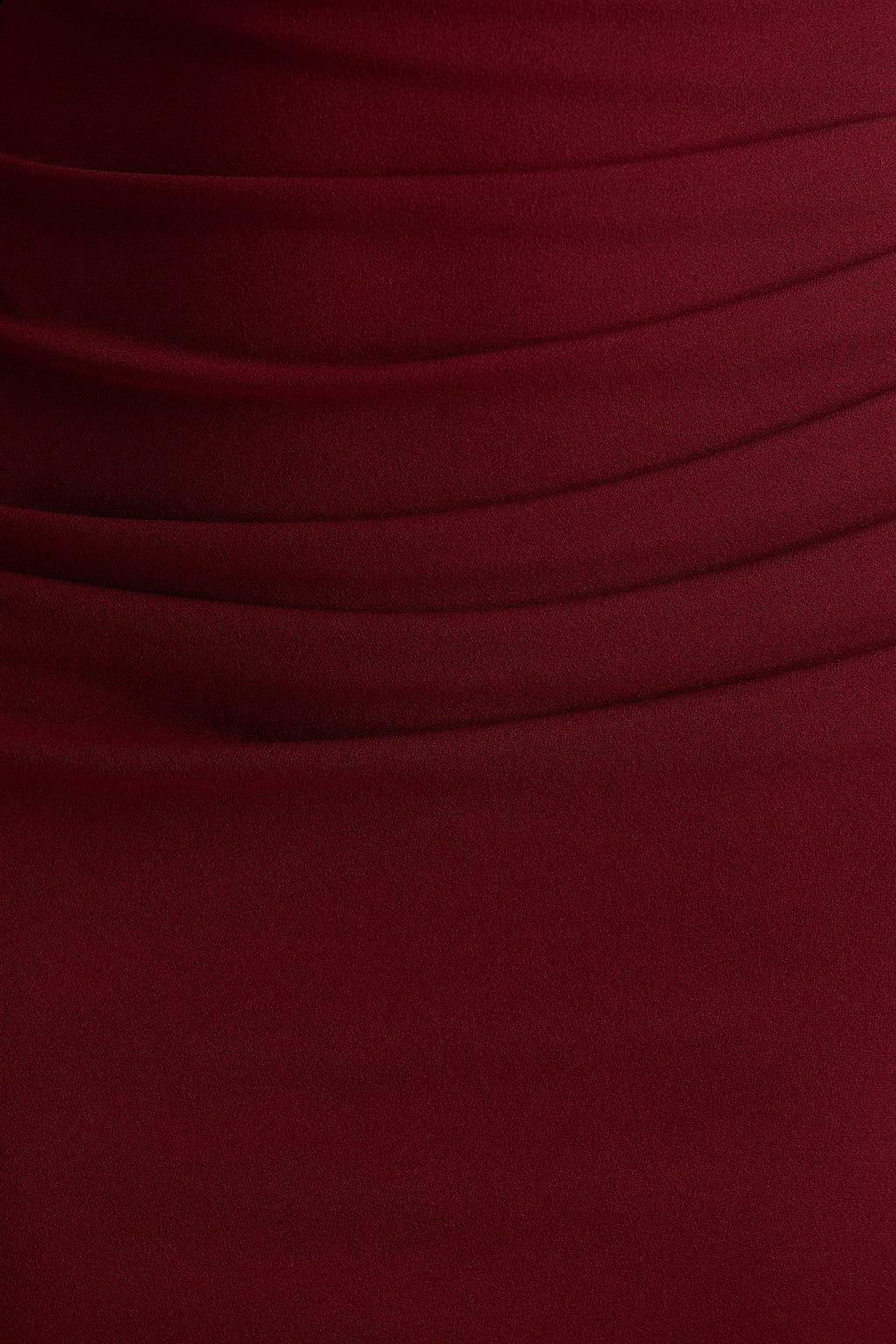 Leah | Burgundy Asymmetric-Neck Midi Dress With Cape-Sleeve