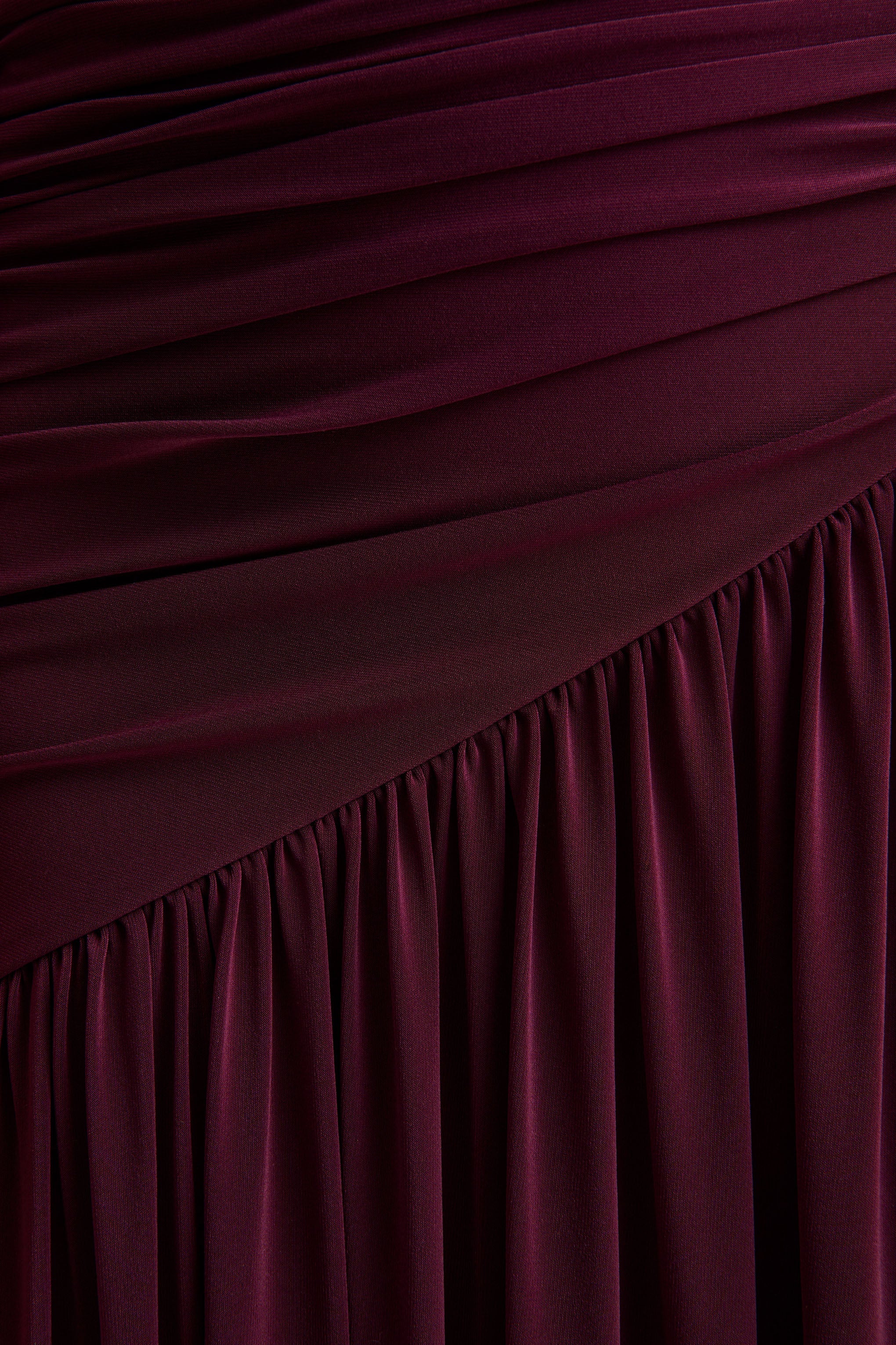Bexley | Dark Plum Bardot-Neck Maxi Dress With Mesh Sleeves
