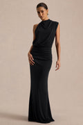 Umaira | Black High-Neck Maxi Dress