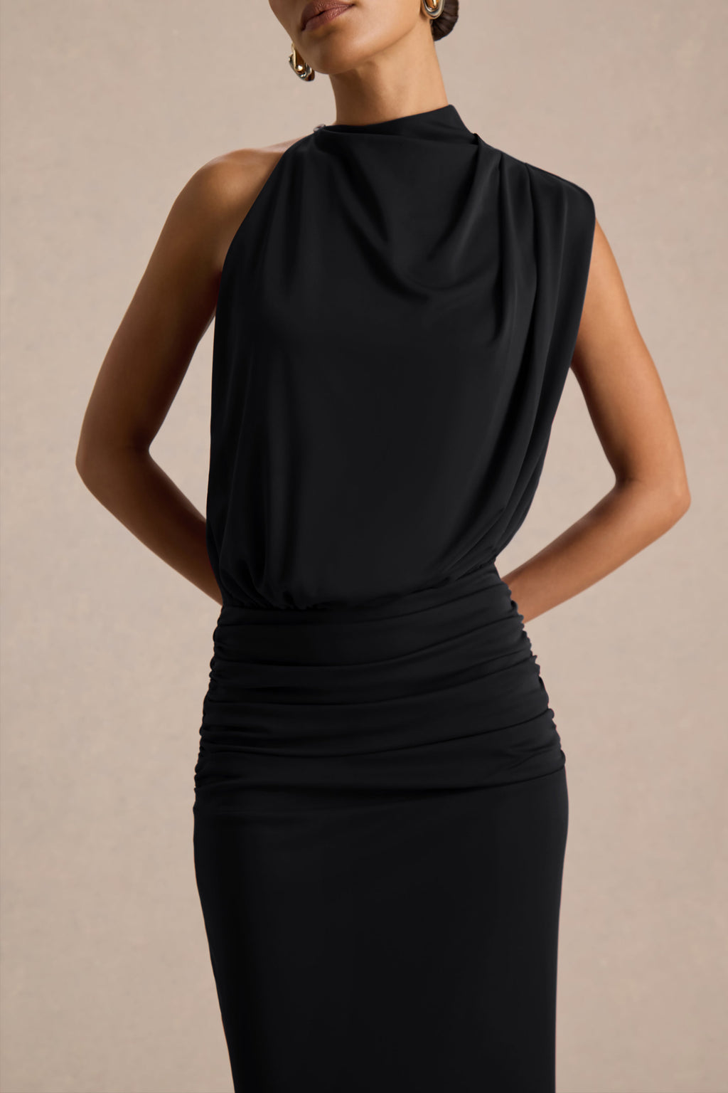 Umaira | Black High-Neck Maxi Dress