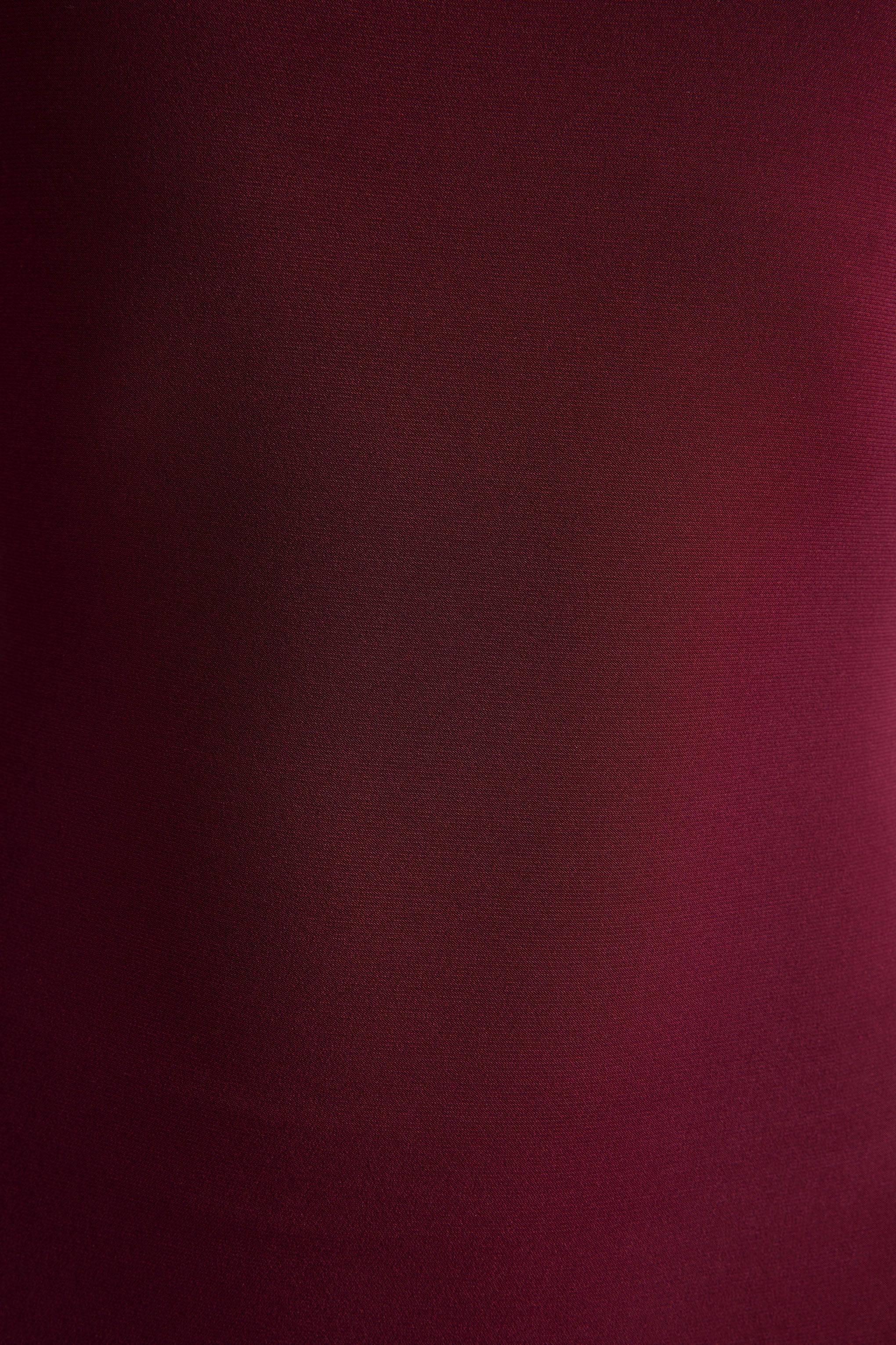 Ottilie | Burgundy Asymmetric-Neck Maxi Dress