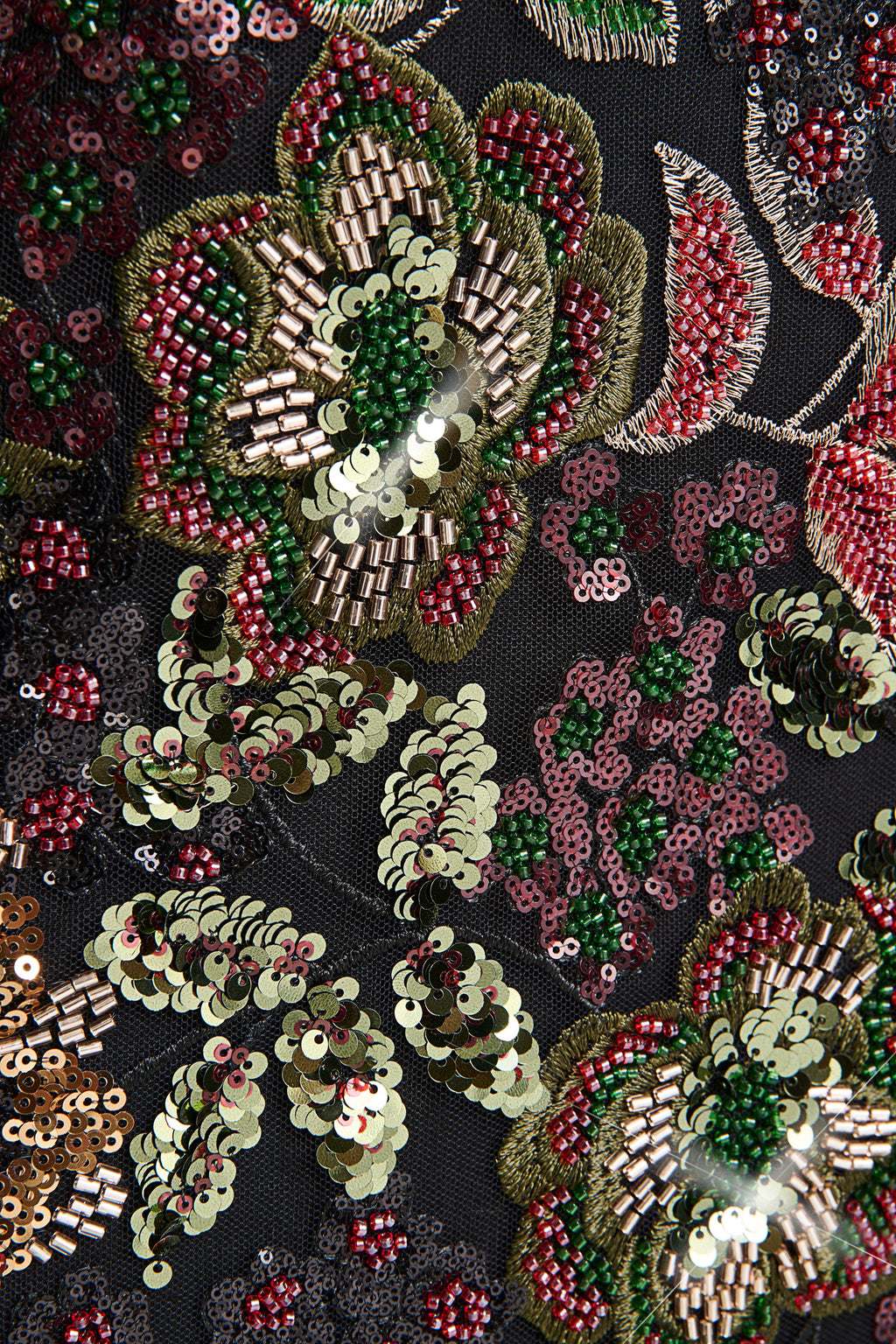 Cora | Winter Floral Embellished Mesh Bandeau Maxi Dress With Scarf