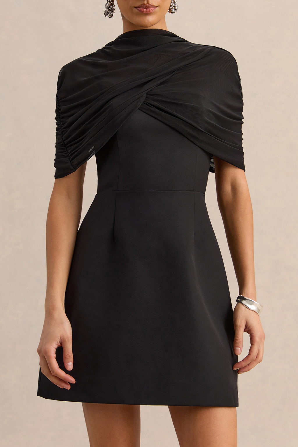Veda | Black Square-Neck Mini Dress